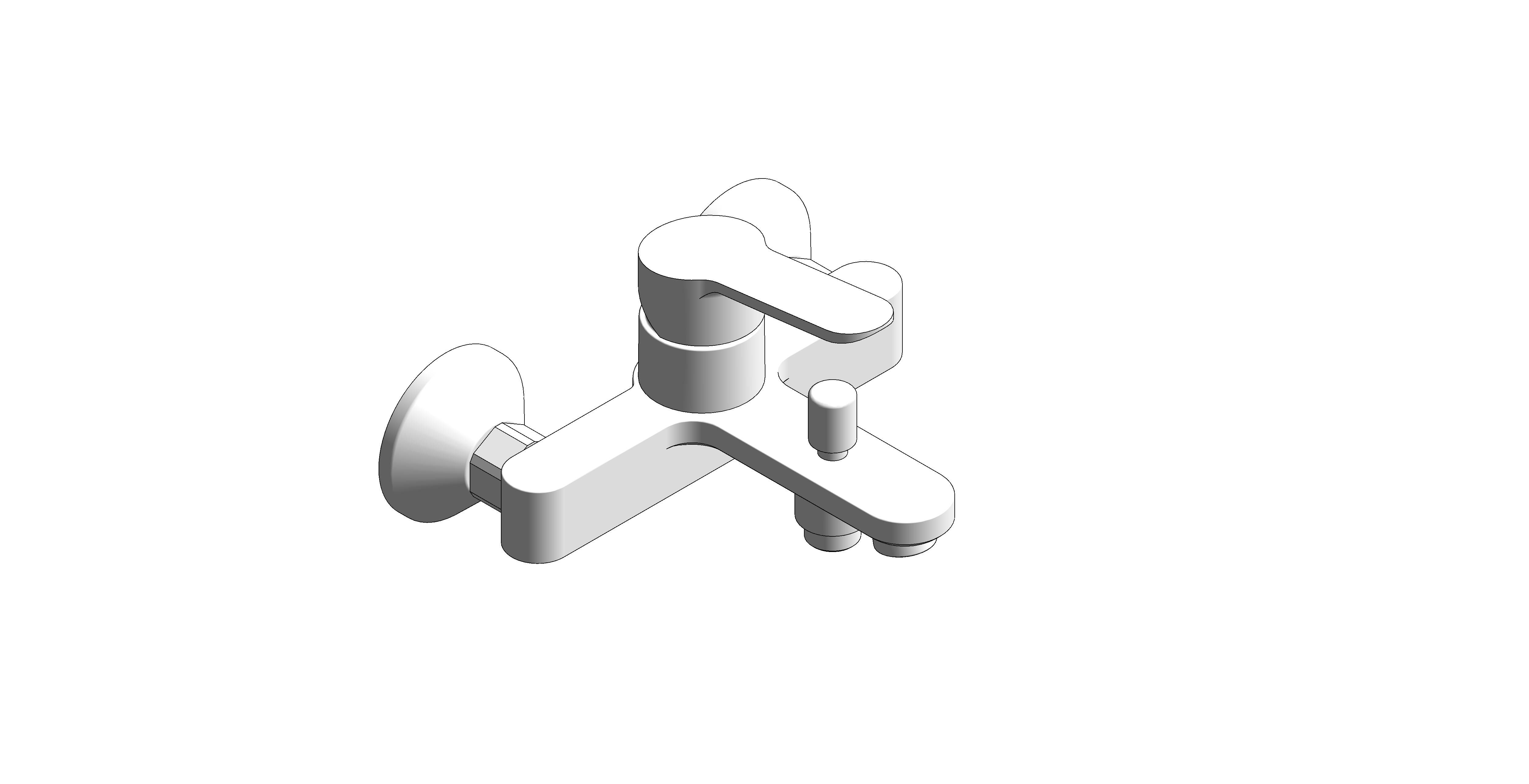 bimstore 3D image of the Bauedge Single Lever Bath Shower Mixer - 23605000 from Grohe
