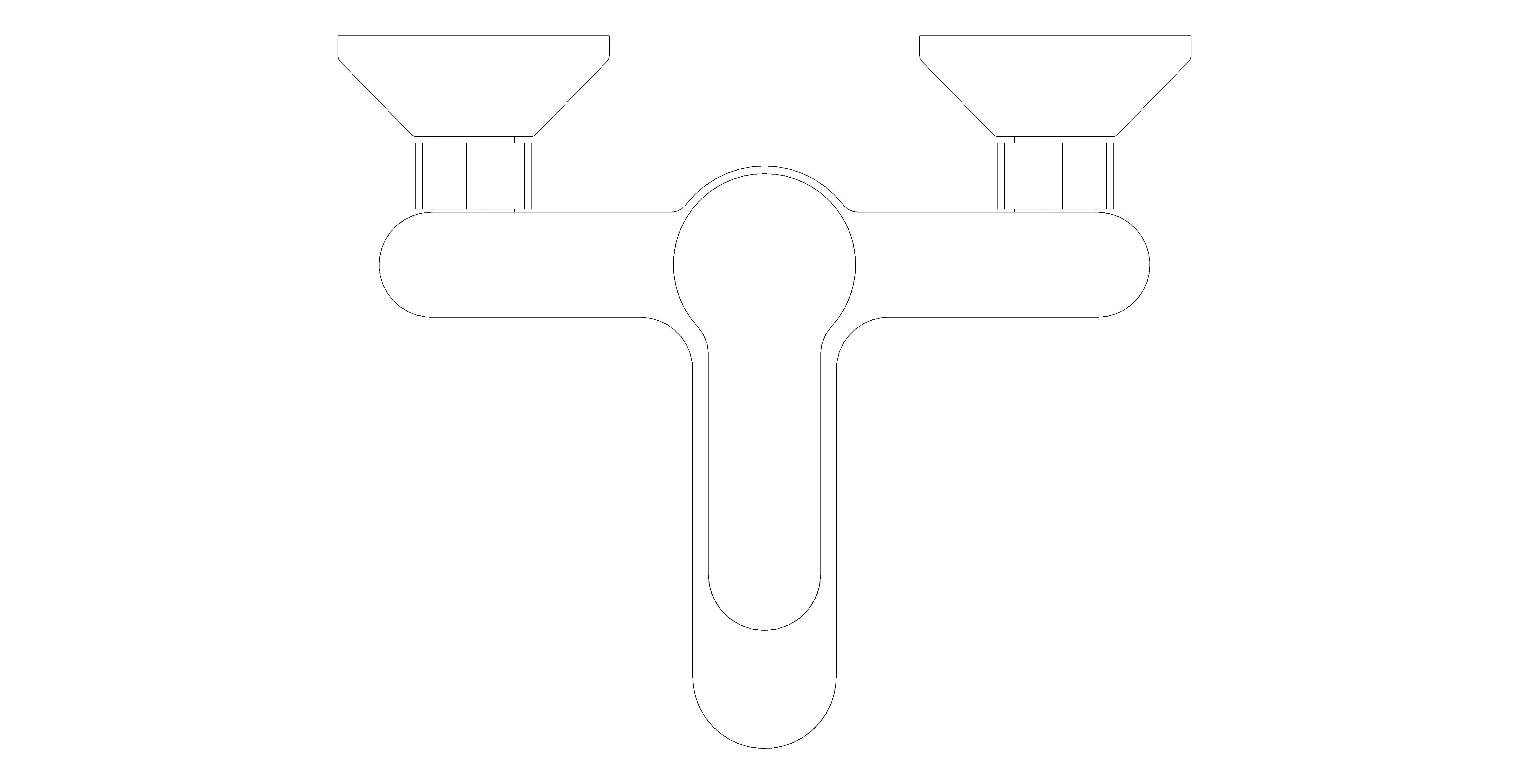 bimstore plan image of the Bauedge Single Lever Bath Shower Mixer - 23605000 from Grohe