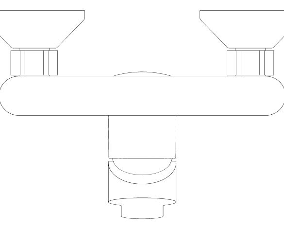 bimstore plan image of the Bauedge Single Lever Shower Mixer - 23636000 from Grohe