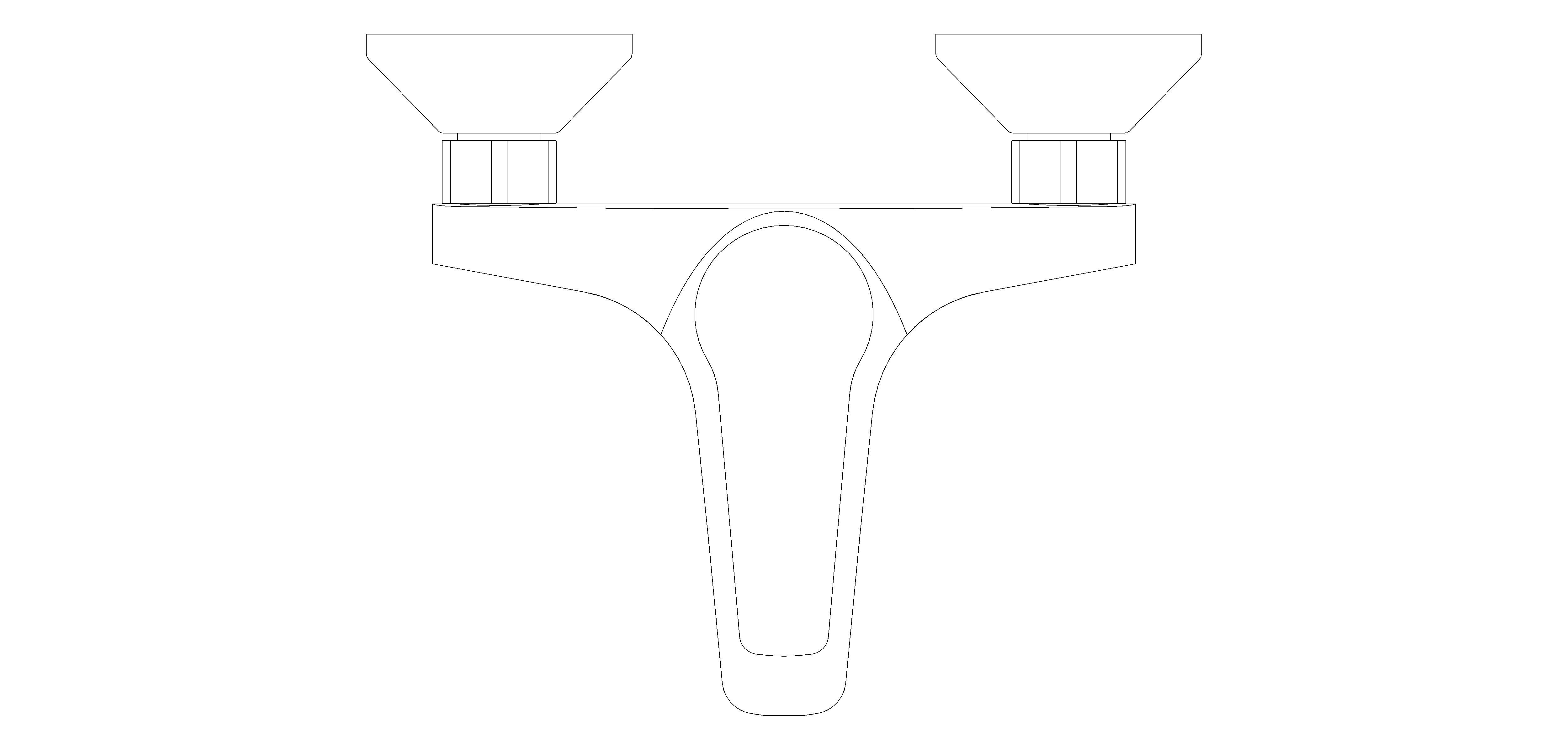 bimstore plan image of the BauFlow Single Lever Bath Mixer - 23601000 from Grohe