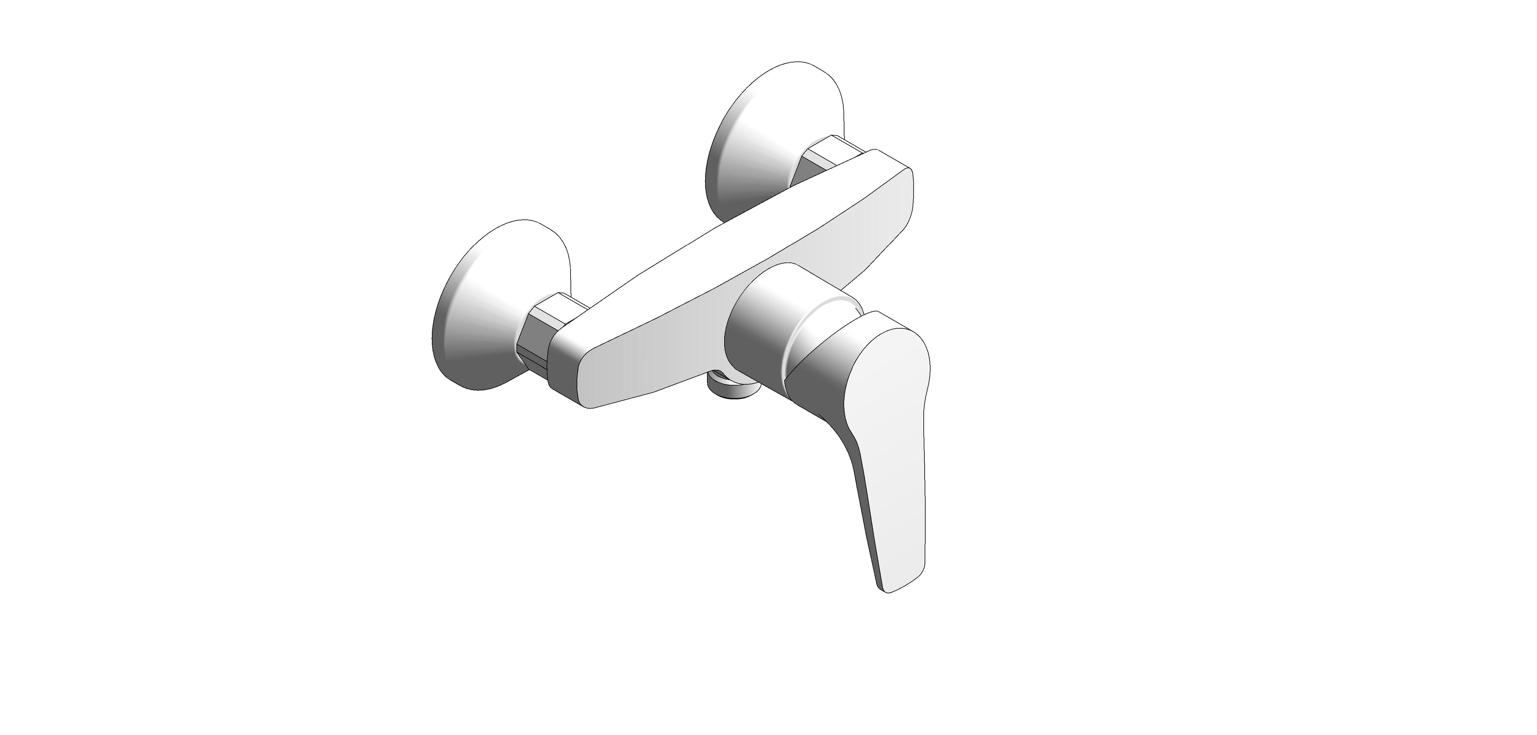 bimstore 3D image of the BauFlow Single Lever Shower Mixer - 23632000 from Grohe