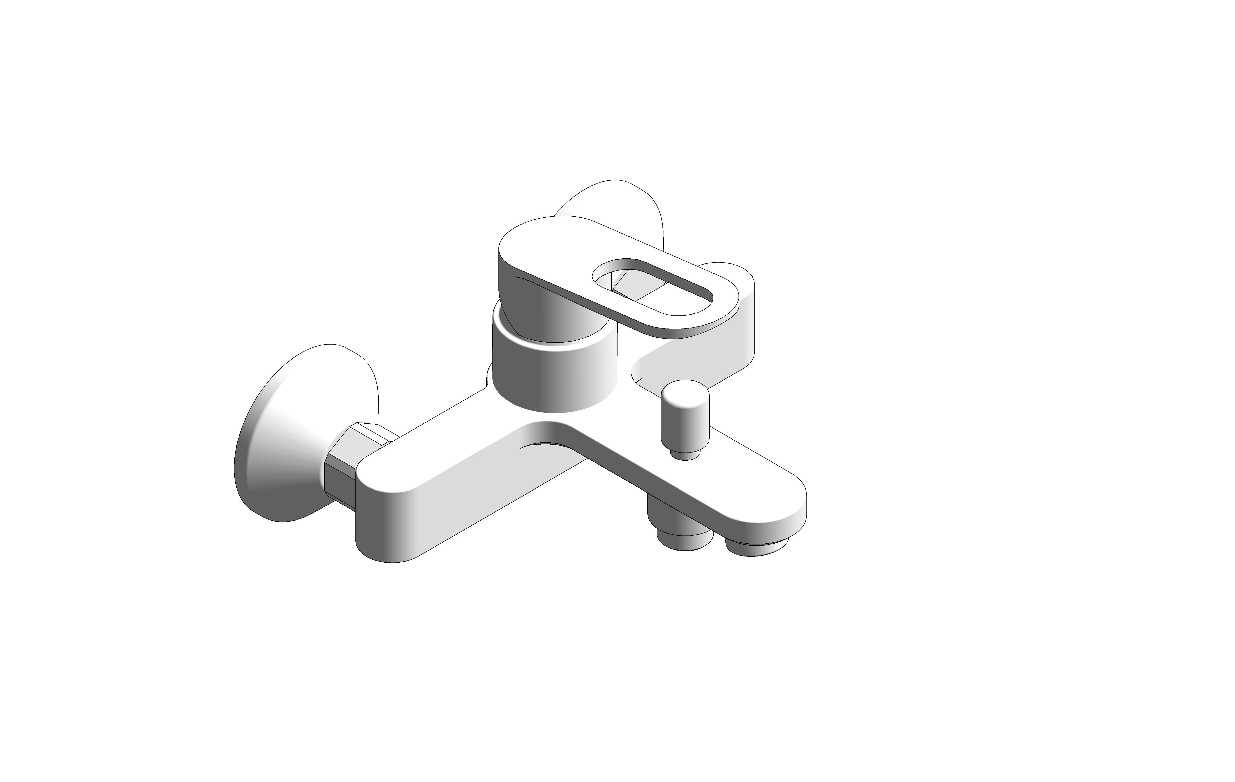 bimstore 3D image of the BauLoop Single Lever Bath Mixer - 23603000 from Grohe