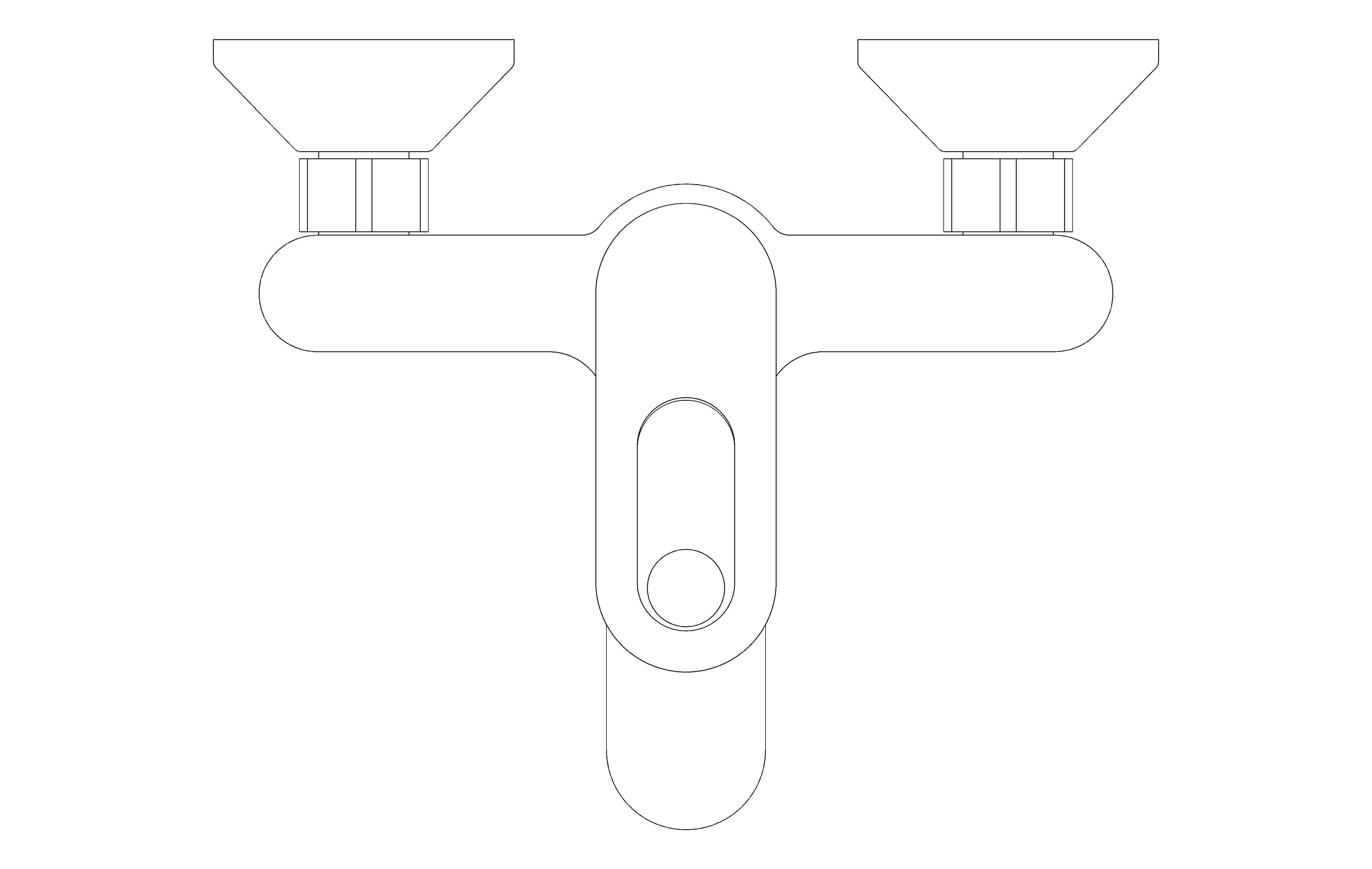 bimstore plan image of the BauLoop Single Lever Bath Mixer - 23603000 from Grohe