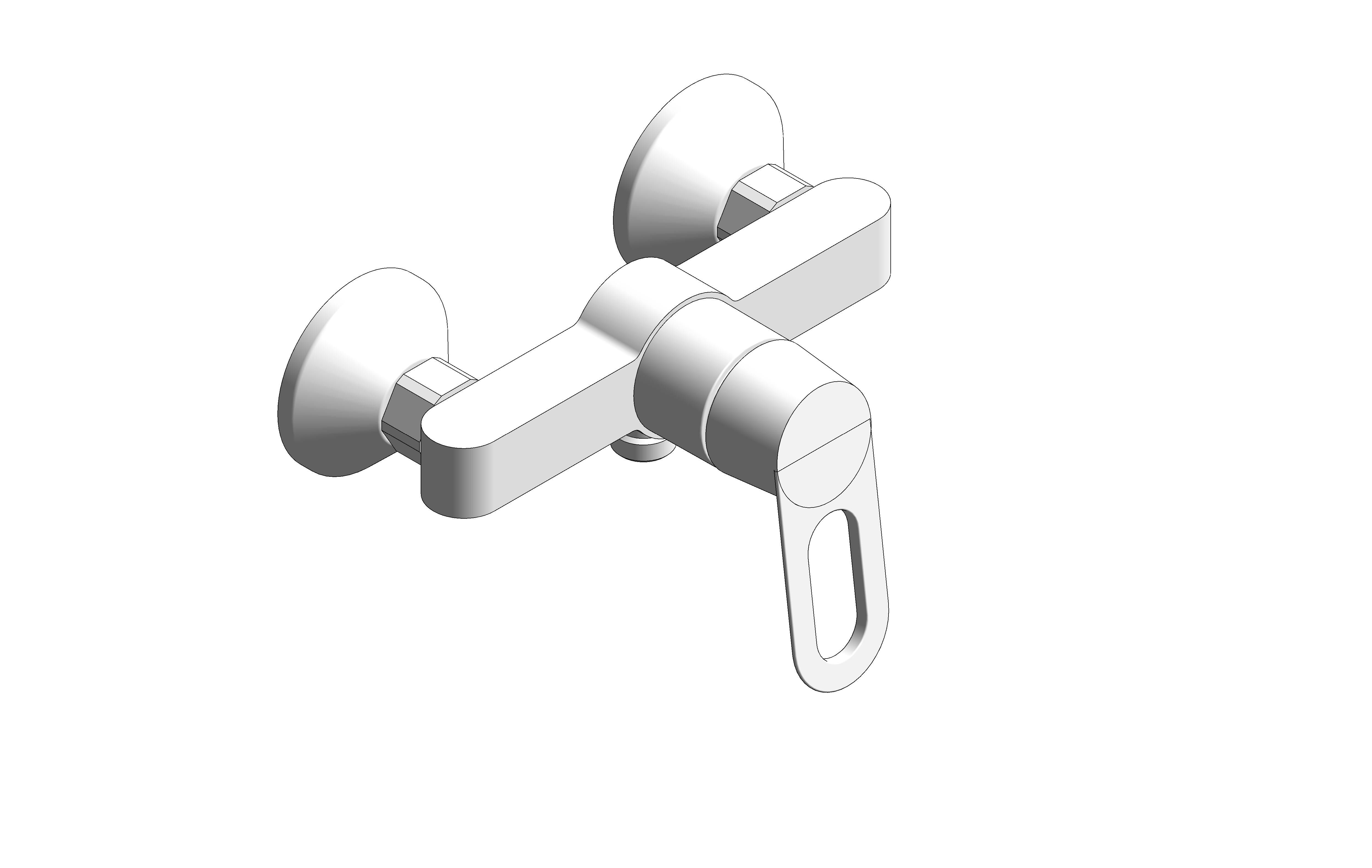 bimstore 3D image of the BauLoop Single Lever Shower Mixer - 23634000 from Grohe