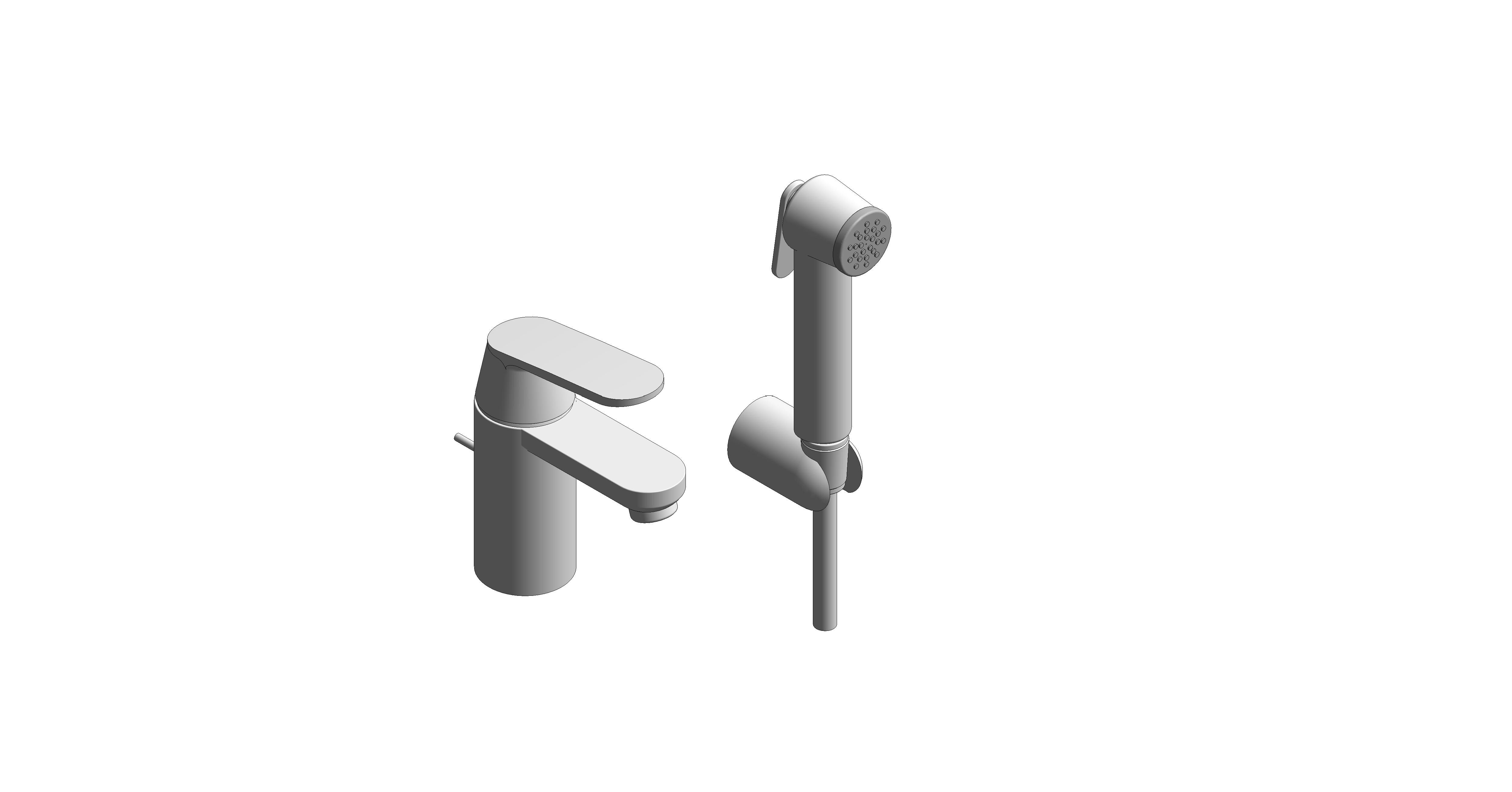 bimstore 3D image of the Eurosmart Cosmopolitan Single Lever Basin Mixer 1/2" S-Size - 23951000 from Grohe