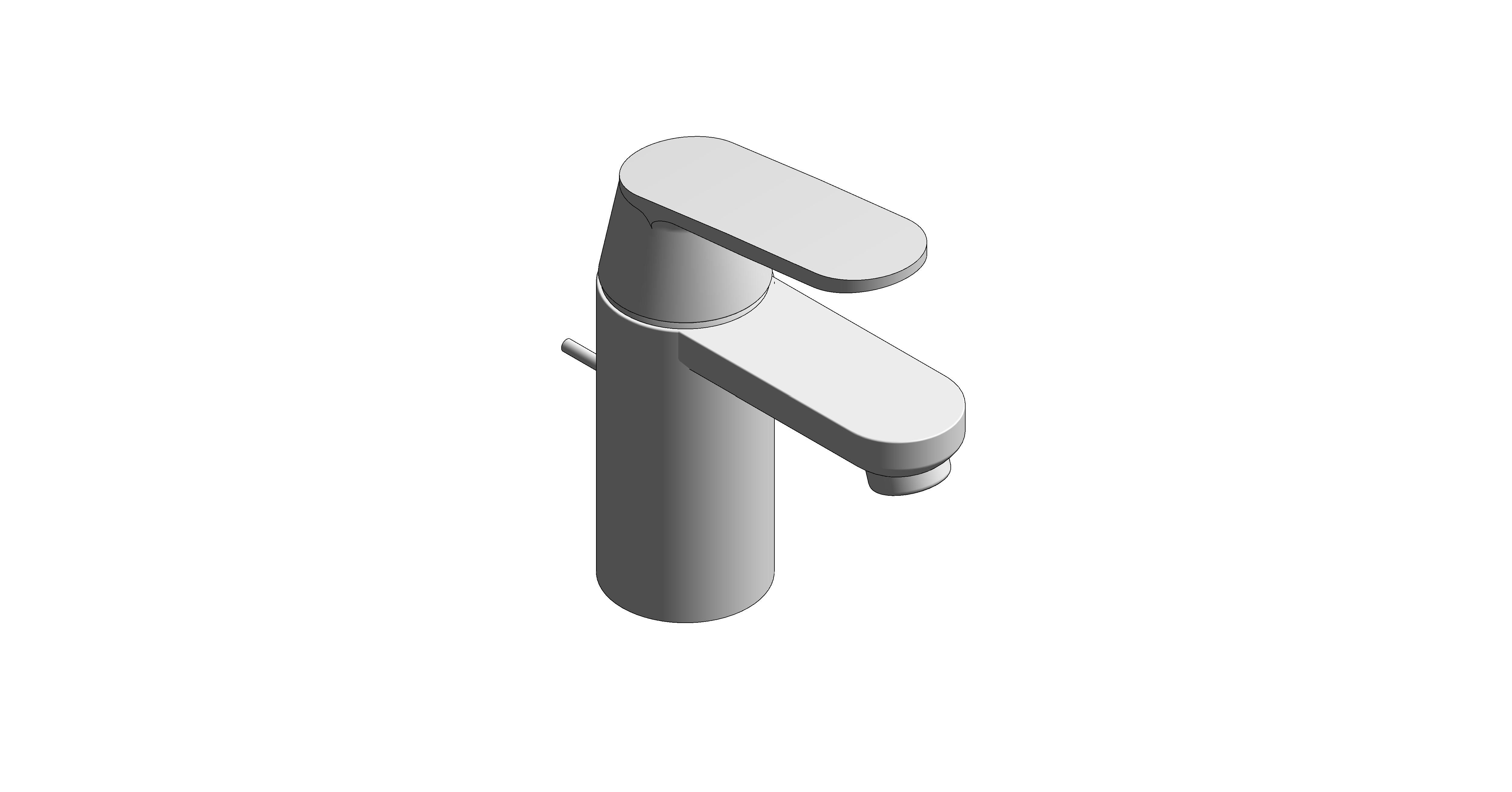 bimstore 3D image of the Eurosmart Cosmopolitan Single Lever Basin Mixer 1/2" S-Size - 23952000 from Grohe