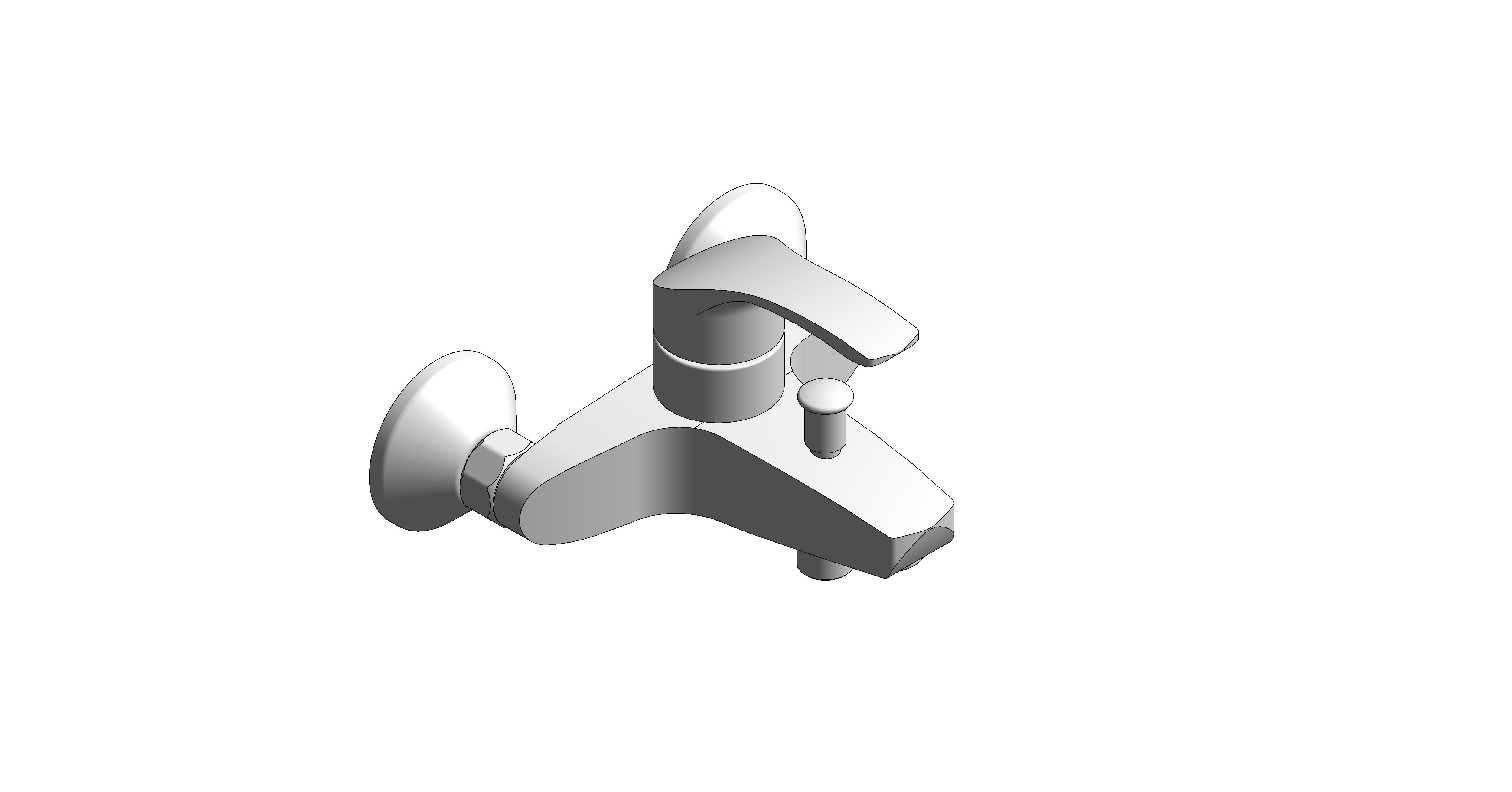 bimstore 3D image of the Eurosmart Single Lever Bath Mixer 1/2" - 23948002 from Grohe