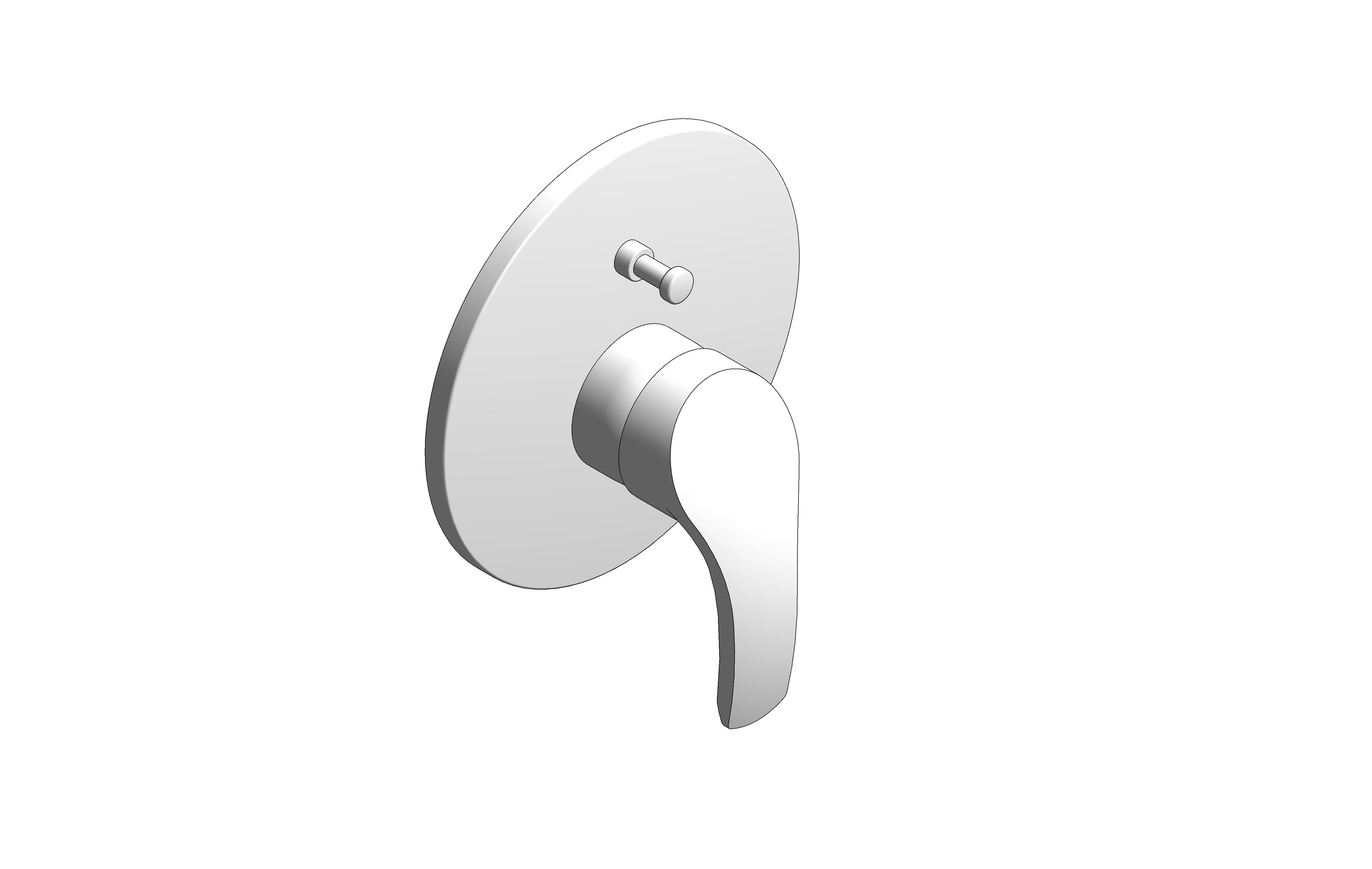 bimstore 3D image of the Eurosmart Single Lever Bath Shower Mixer Trim - 19450002 from Grohe