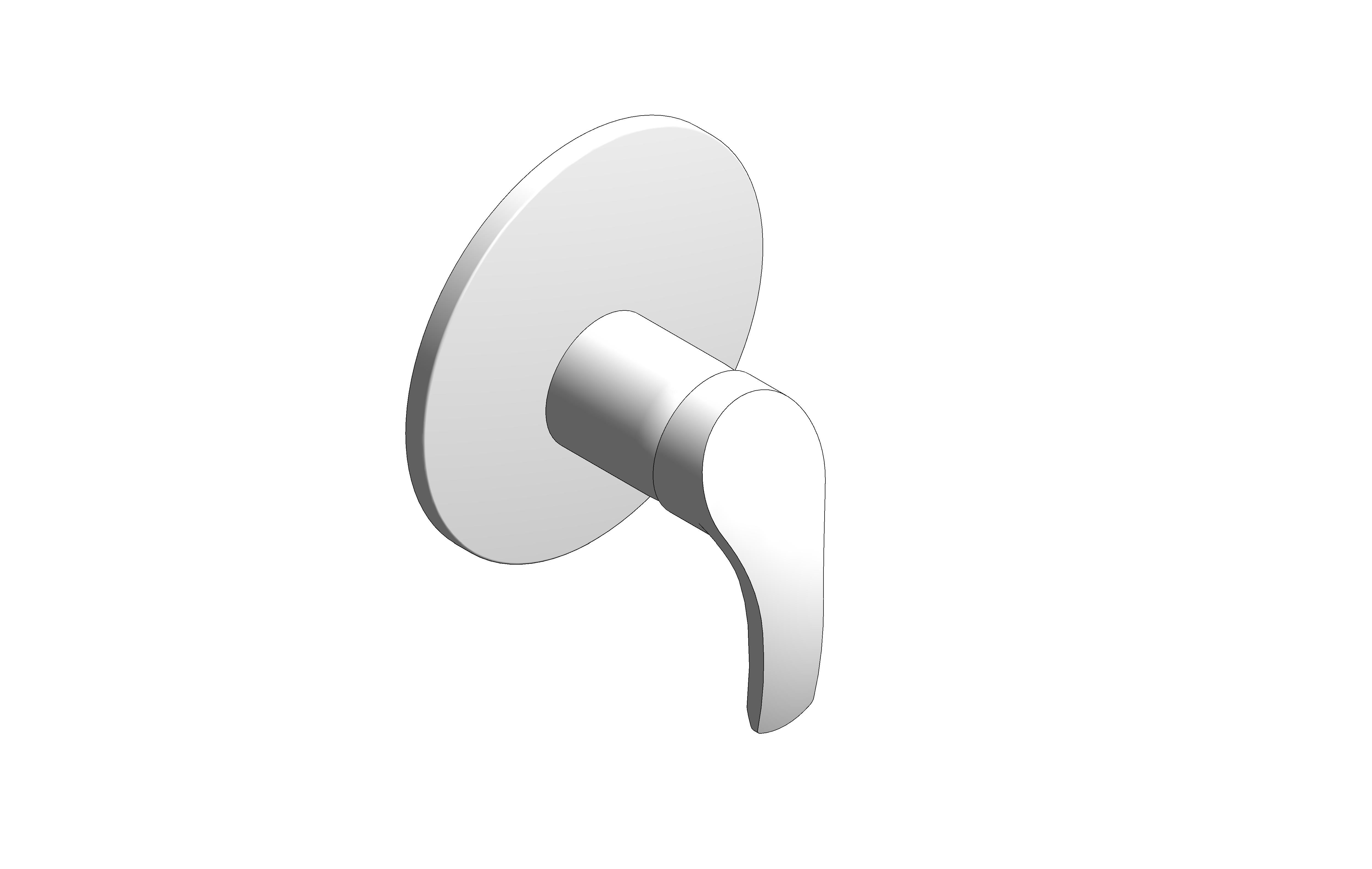 bimstore 3D image of the Eurosmart Single Lever Shower Mixer Trim - 19451002 from Grohe