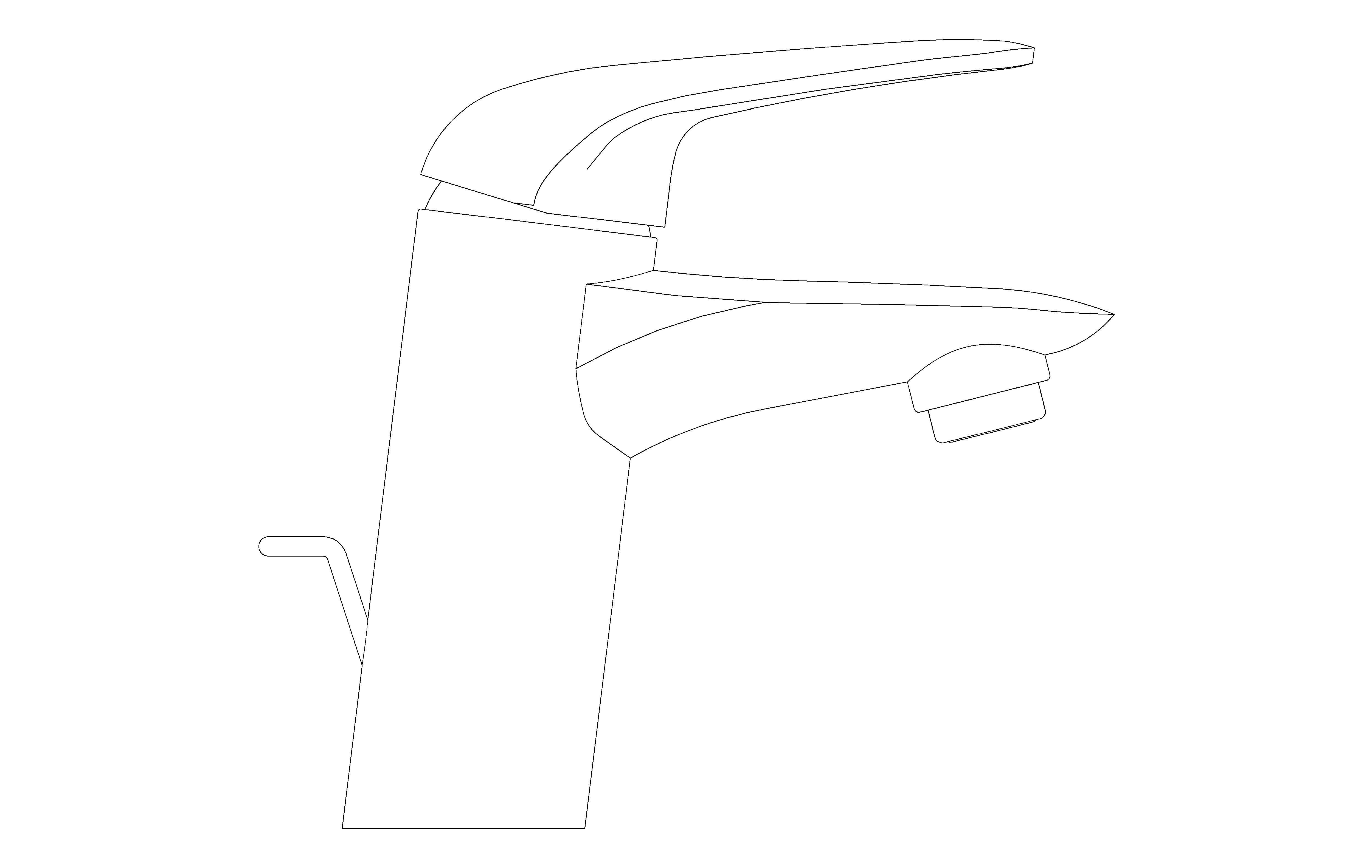 bimstore side image of the Eurostyle Basin Mixer S Size - 23709003 from Grohe