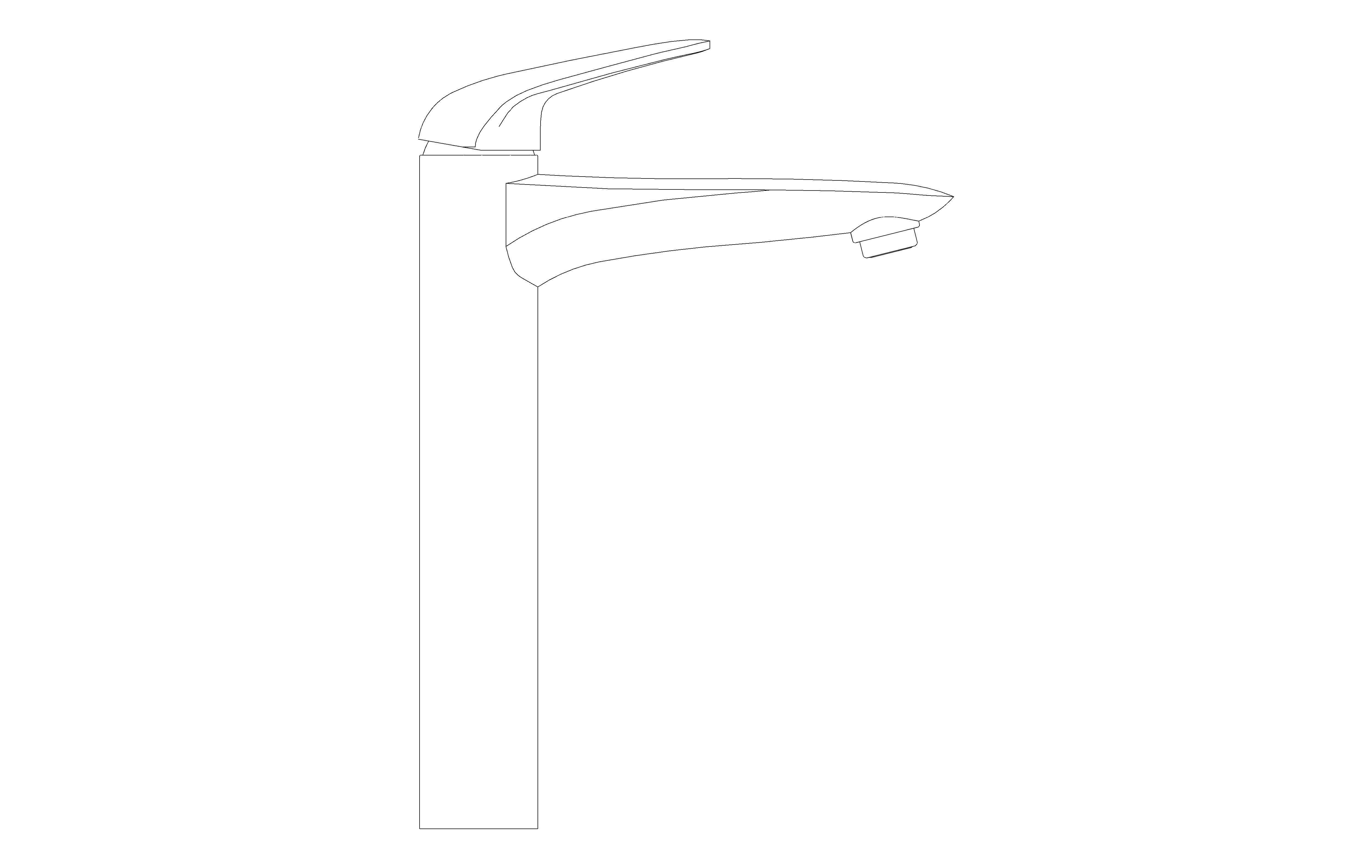 bimstore side image of the Eurostyle Basin Mixer XL Size - 23719003 from Grohe