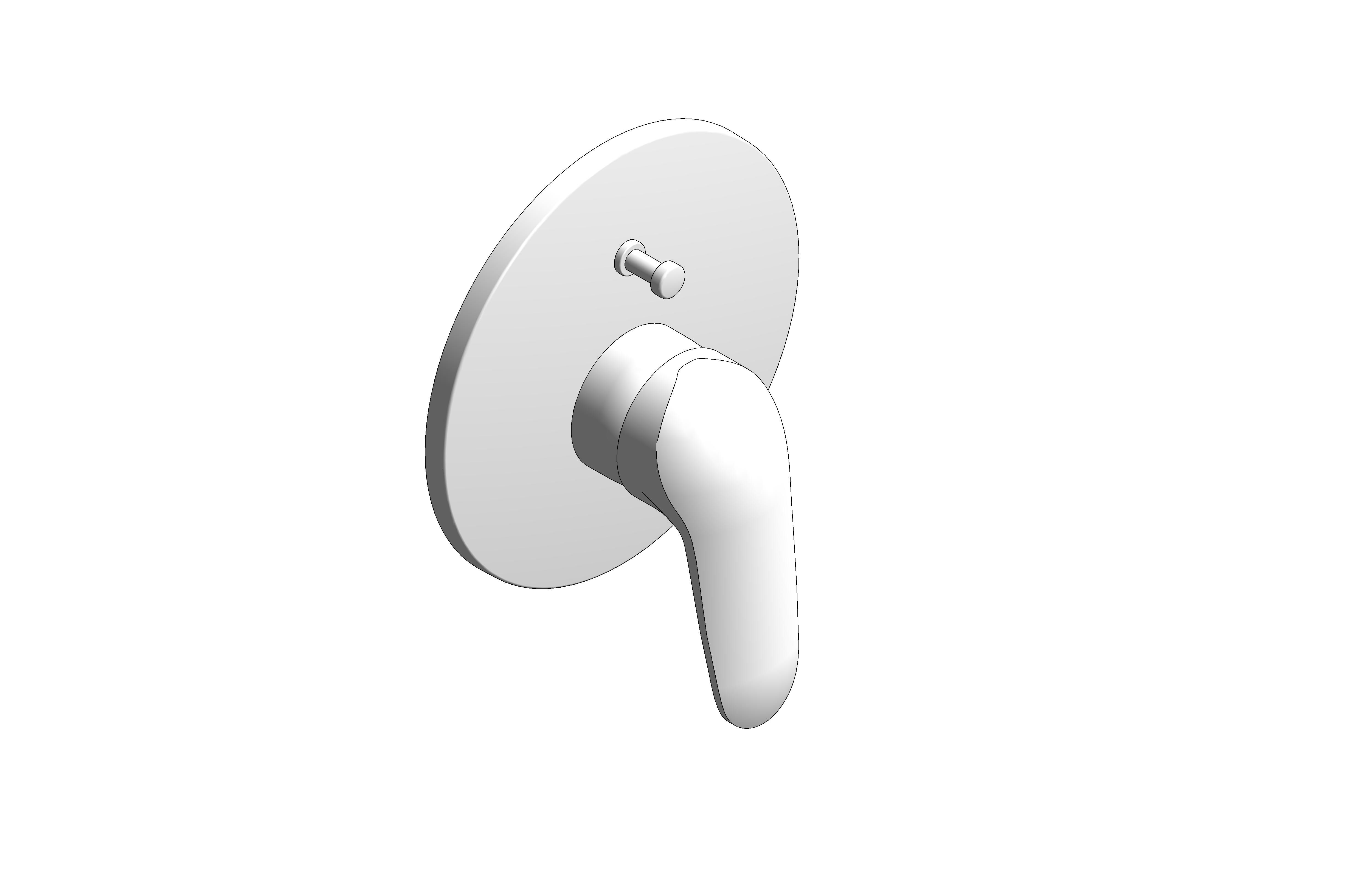 bimstore 3D image of the Eurostyle Single Lever Bath Shower Mixer Trim - 29099003 from Grohe