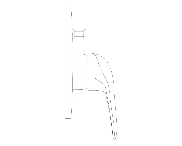 bimstore side image of the Eurostyle Single Lever Bath Shower Mixer Trim - 29099003 from Grohe