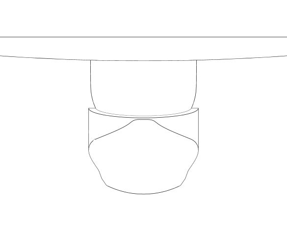 bimstore plan image of the Eurostyle Single Lever Shower Mixer Trim - 29098003 from Grohe