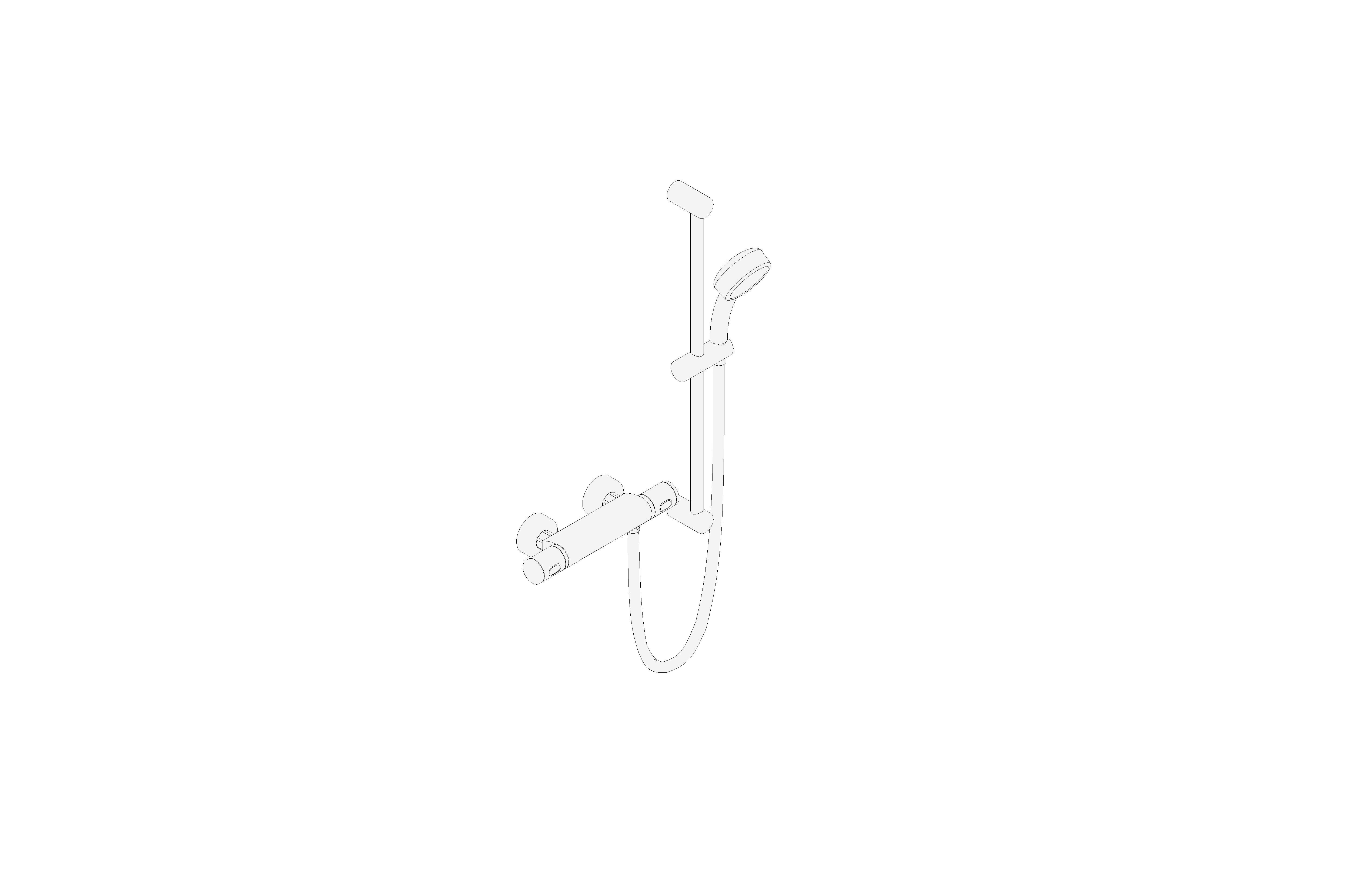 bimstore 3D image of the Grohtherm 1000 Performance Thermostatic shower mixer 1/2" with shower set- 34783000 from Grohe