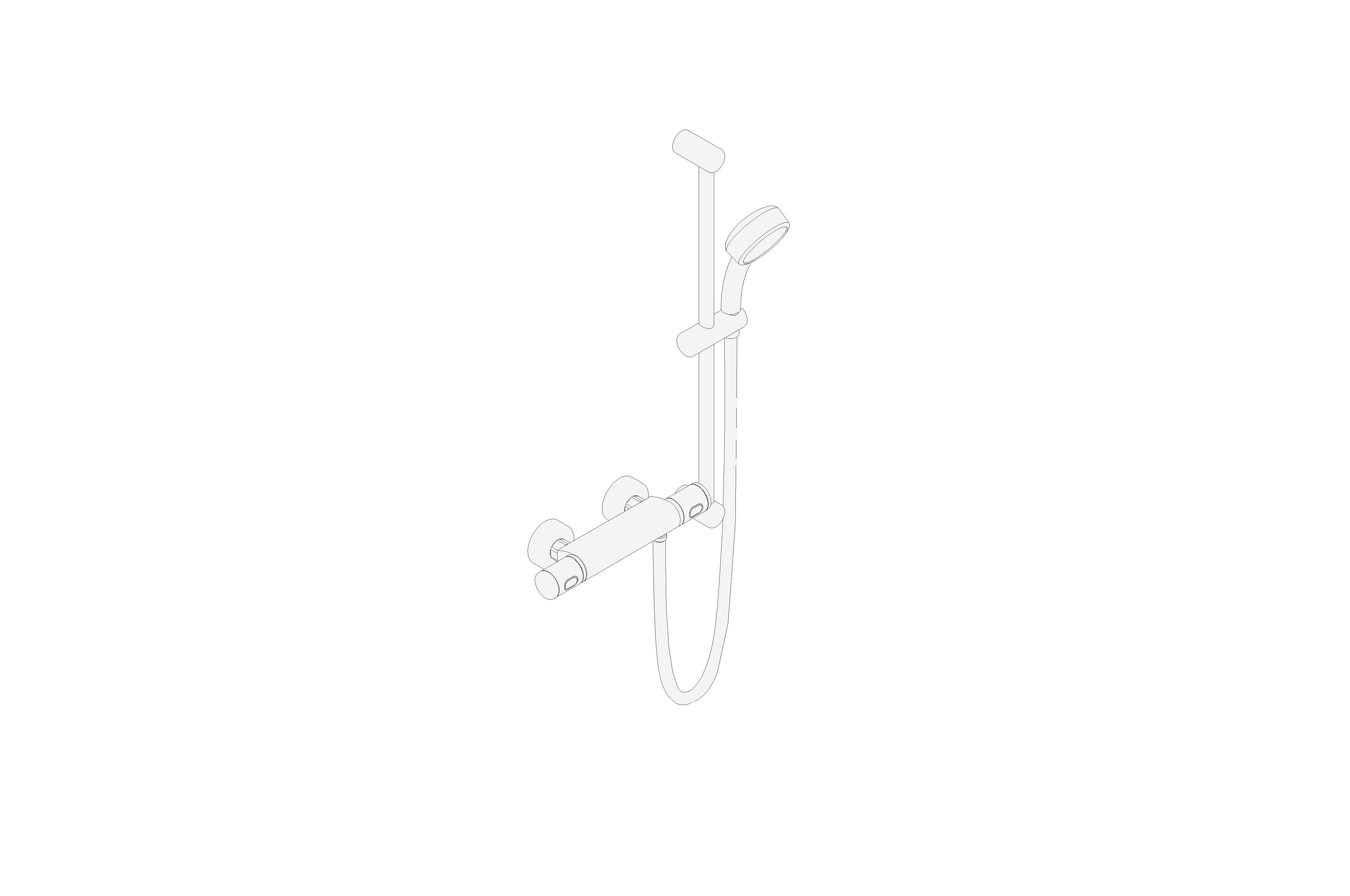 bimstore 3D image of the Grohtherm 1000 Performance Thermostatic shower mixer 1/2" with shower set FR NF/C3 - 34787000 from Grohe