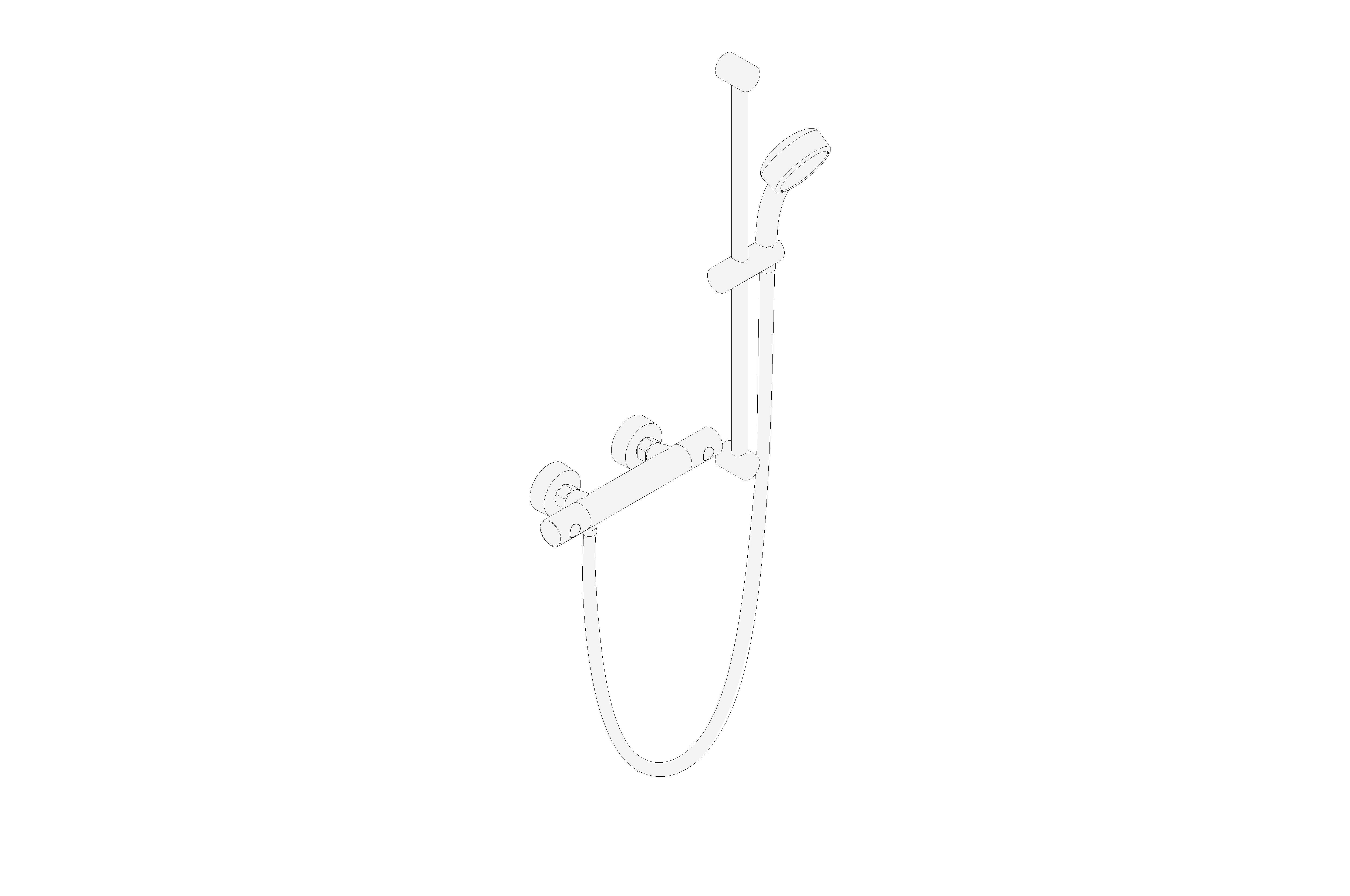 bimstore 3D image of the Grohtherm 800 Cosmopolitan Thermostatic shower set 1/2" - 34768000 from Grohe