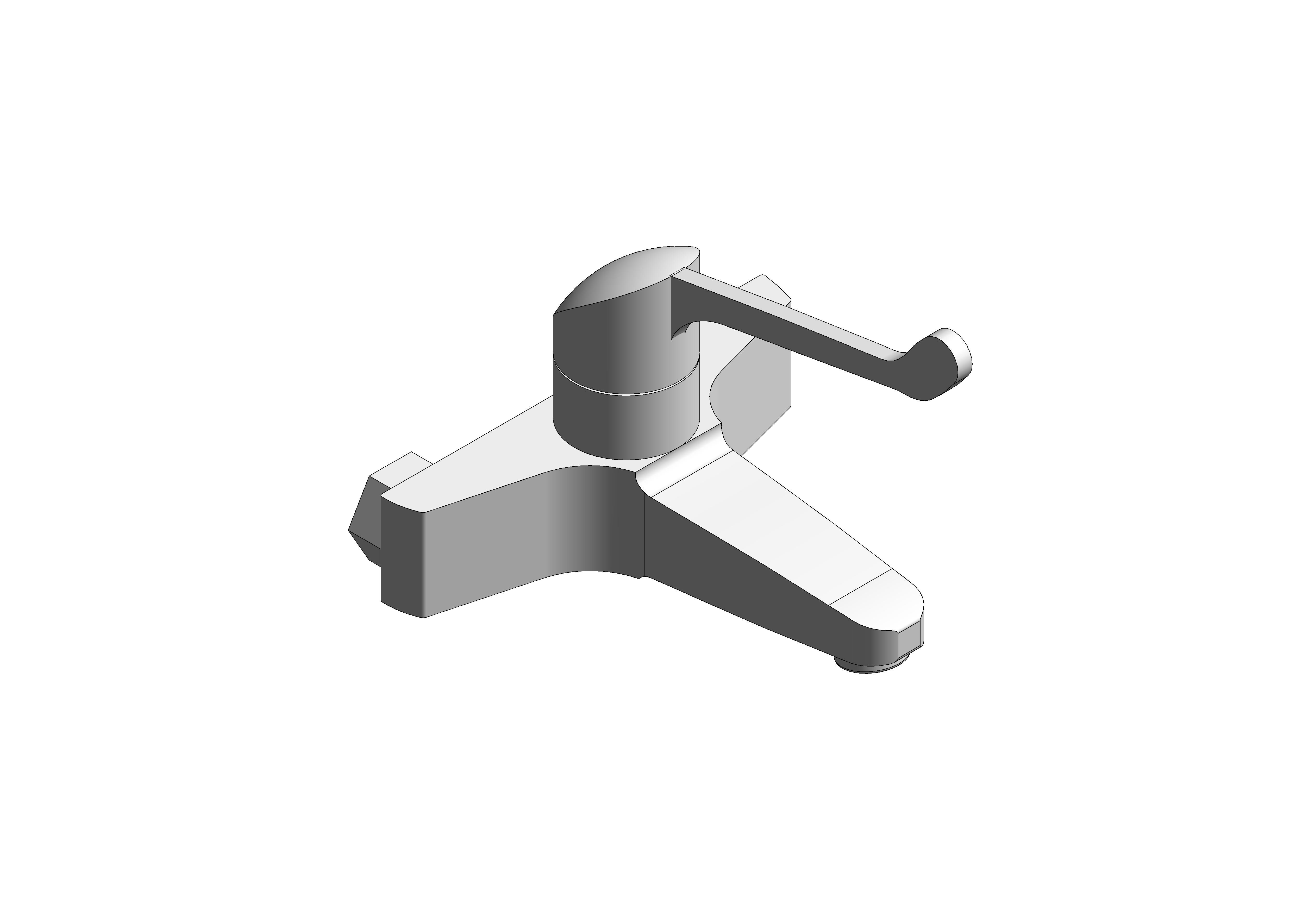Revit, Bim, Store, Components, MEP, Object, Grohe, Plumbing, Fixtures, 14, METRIC, Euroeco, Special, Wash, Basin, Mixer, with, Wall, Mounted, Safety, Lever, 32823000