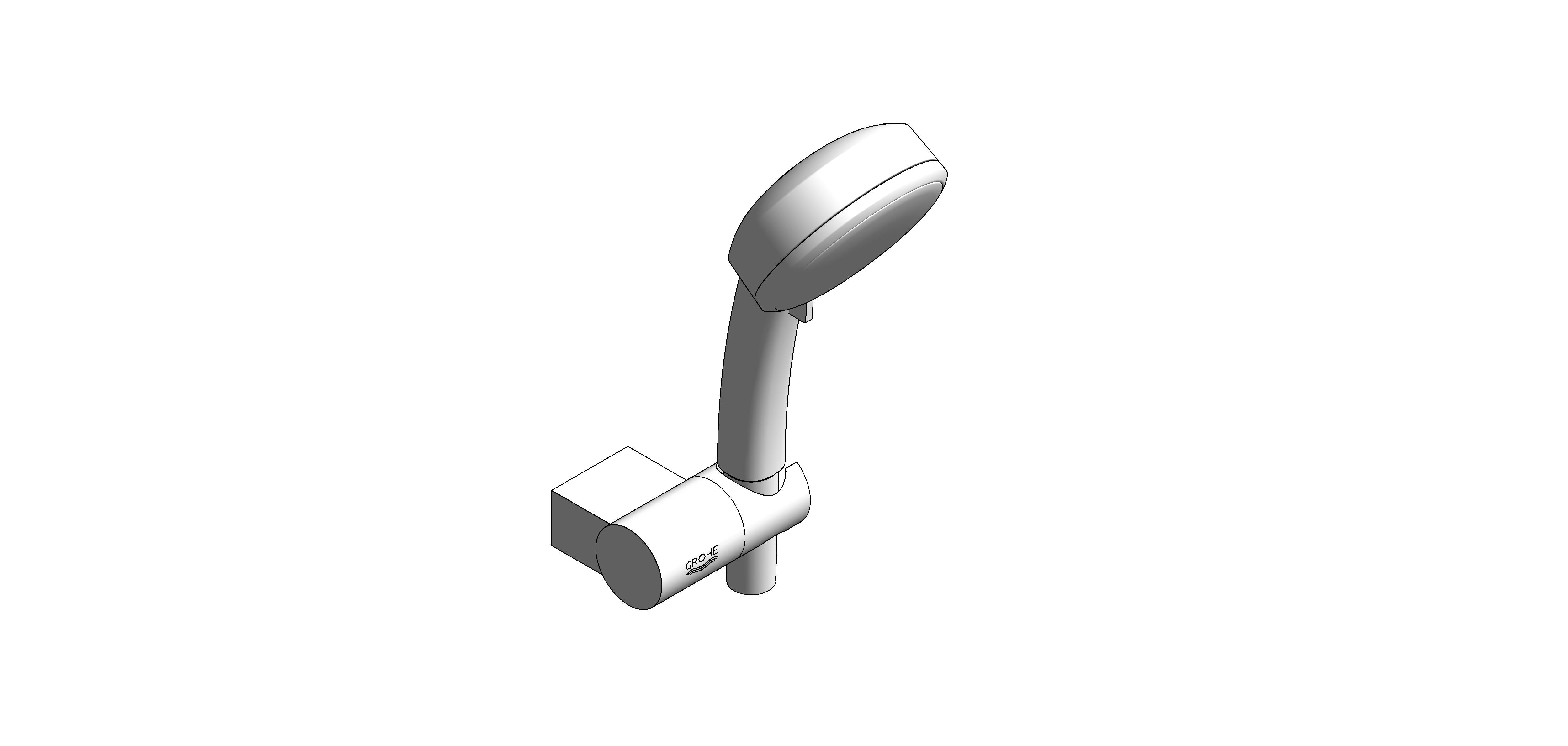 bimstore 3D image of the New Tempesta Cosmopolitan 100IV Hand Shower - 26618000 from Grohe