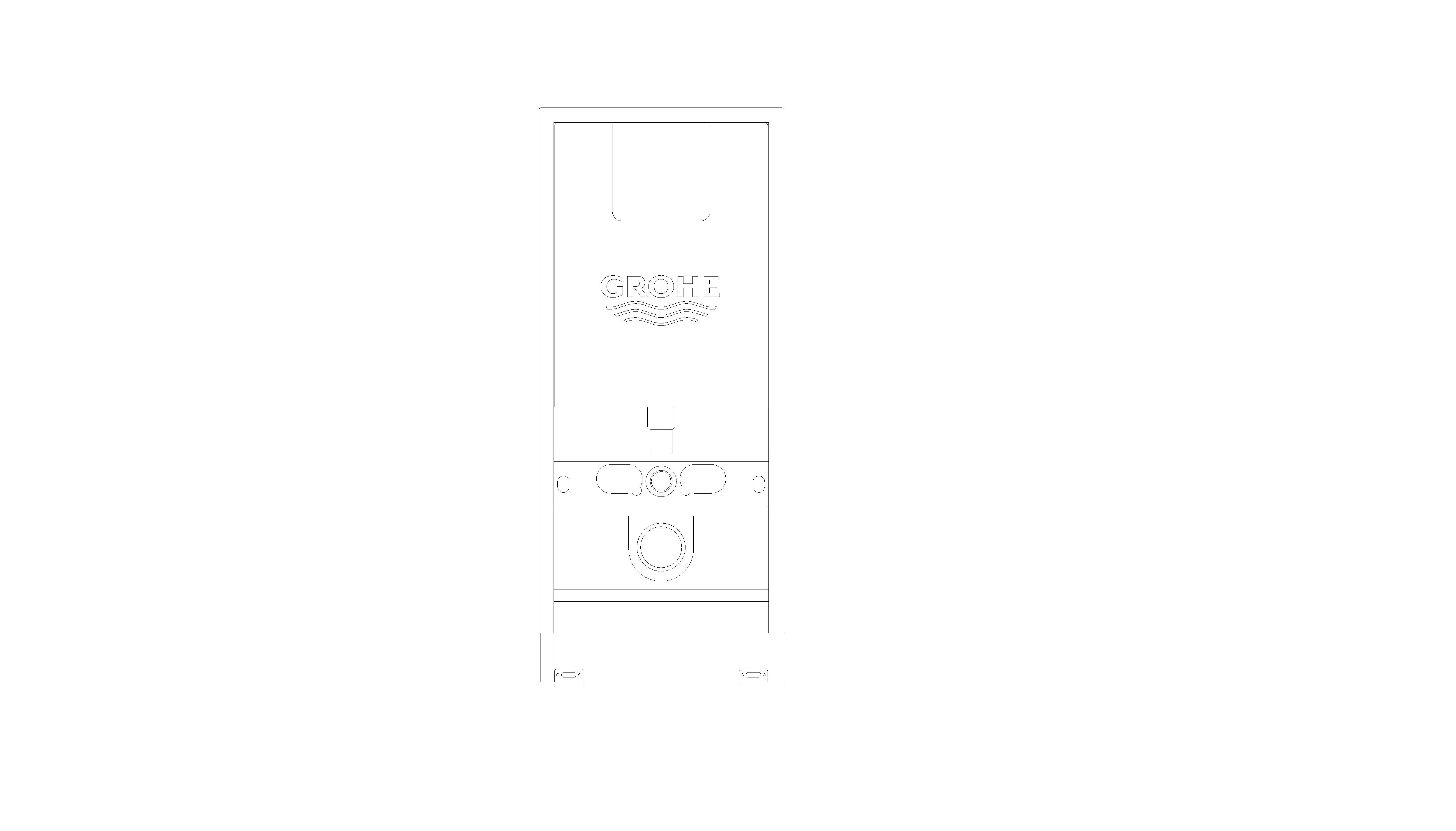 bimstore front image of the Rapid SLX Wall Hung WC Frame - 39597000 from Grohe