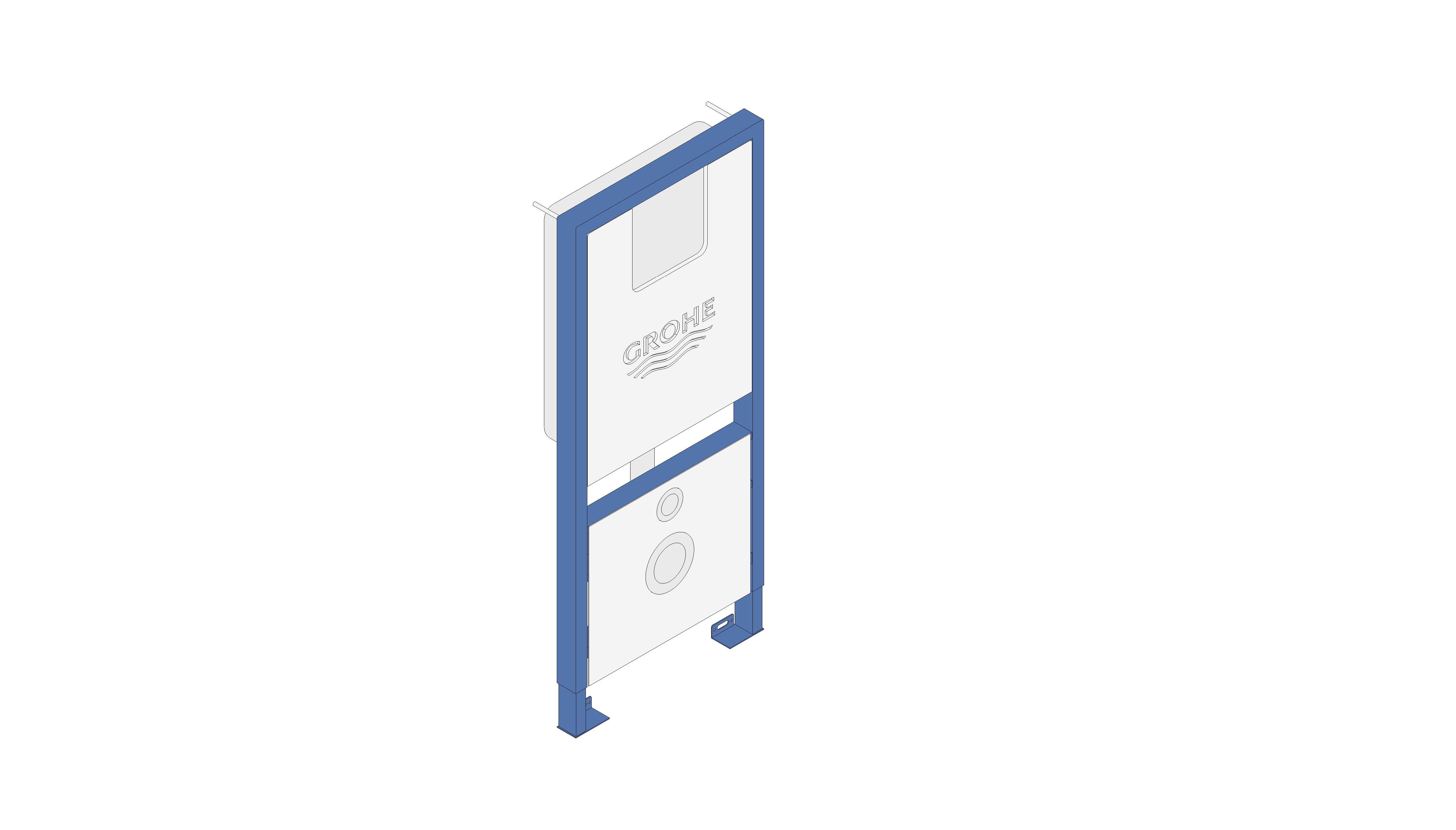bimstore 3D image of the Rapid SLX Wall Hung WC Frame - 39598000 from Grohe