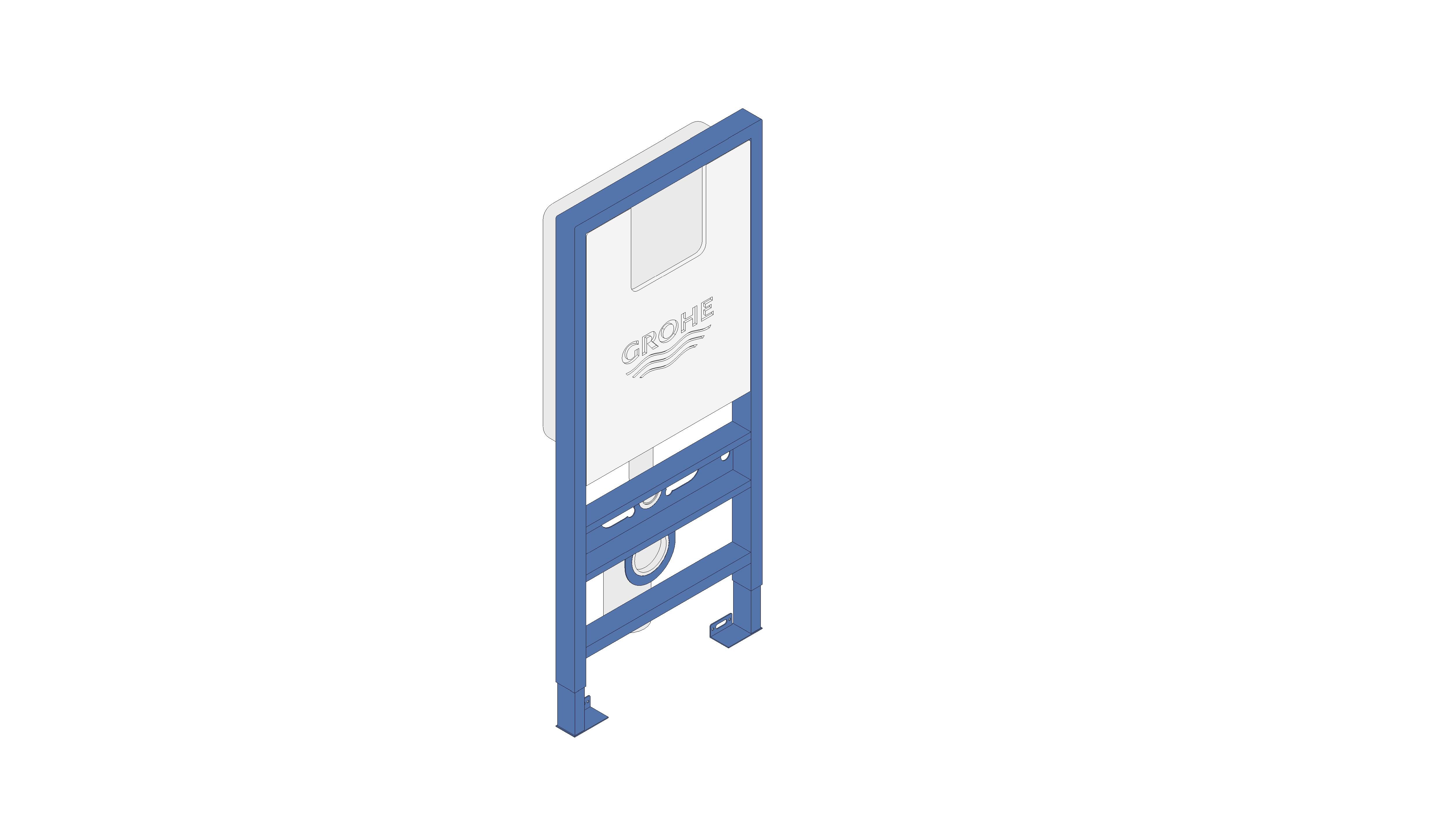 bimstore 3D image of the Rapid SLX Wall Hung WC Frame - 39602000 from Grohe