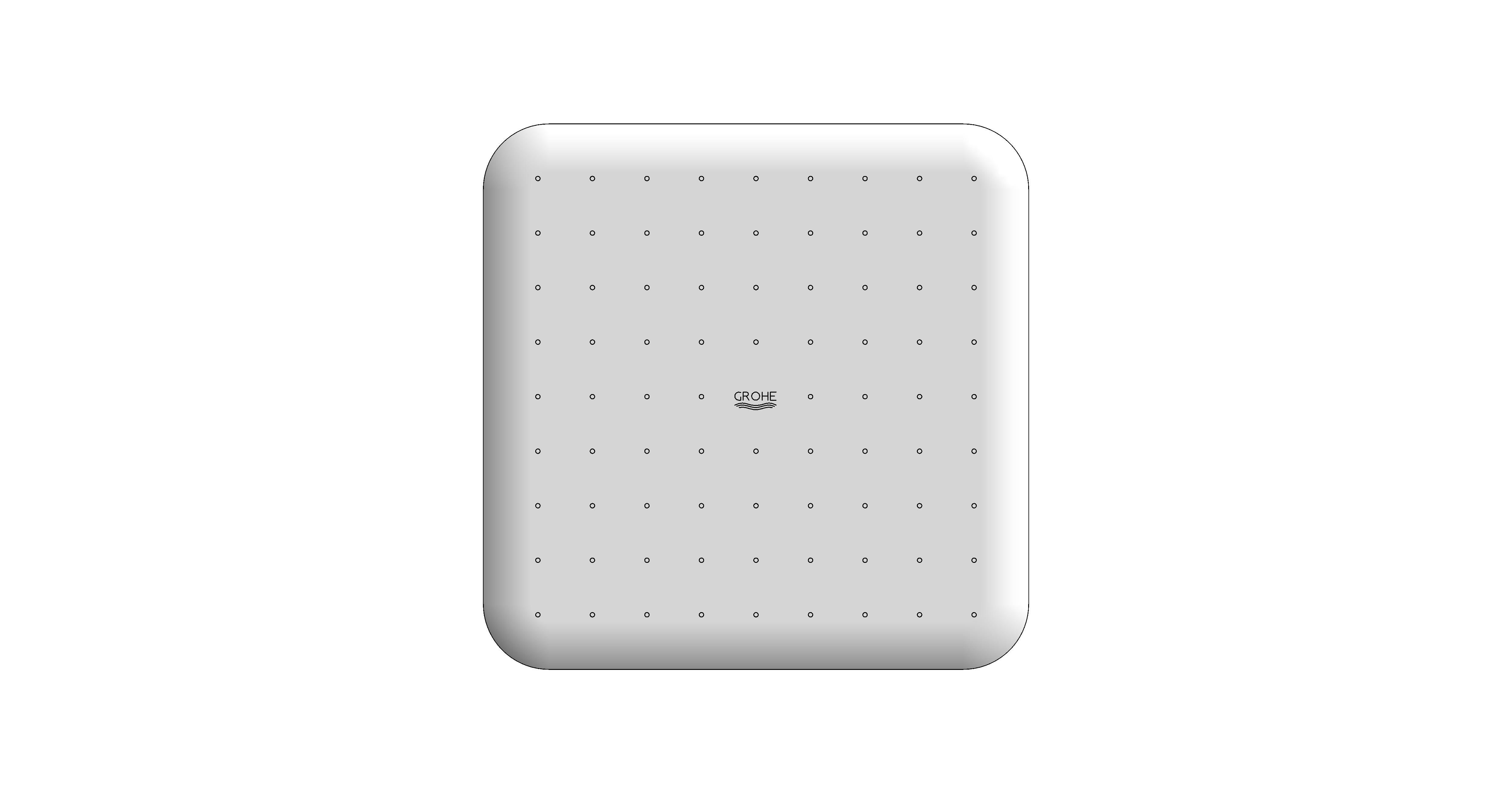 bimstore plan image of the Tempesta - 250 Cube Head Shower - 2668500F from Grohe