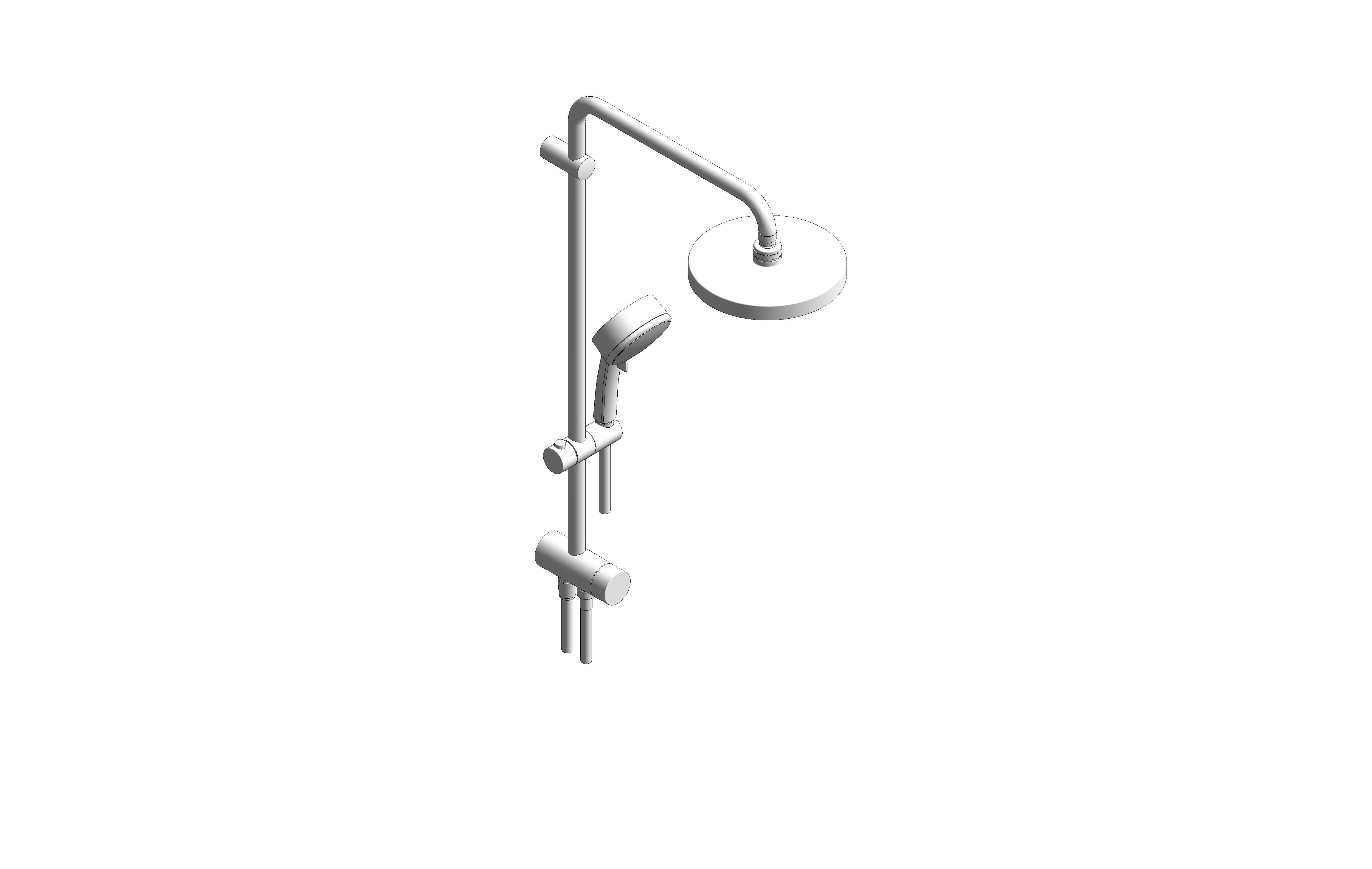 bimstore 3D image of the Tempesta Cosmopolitan System 200 Shower System With Diverter - 27394002 from Grohe