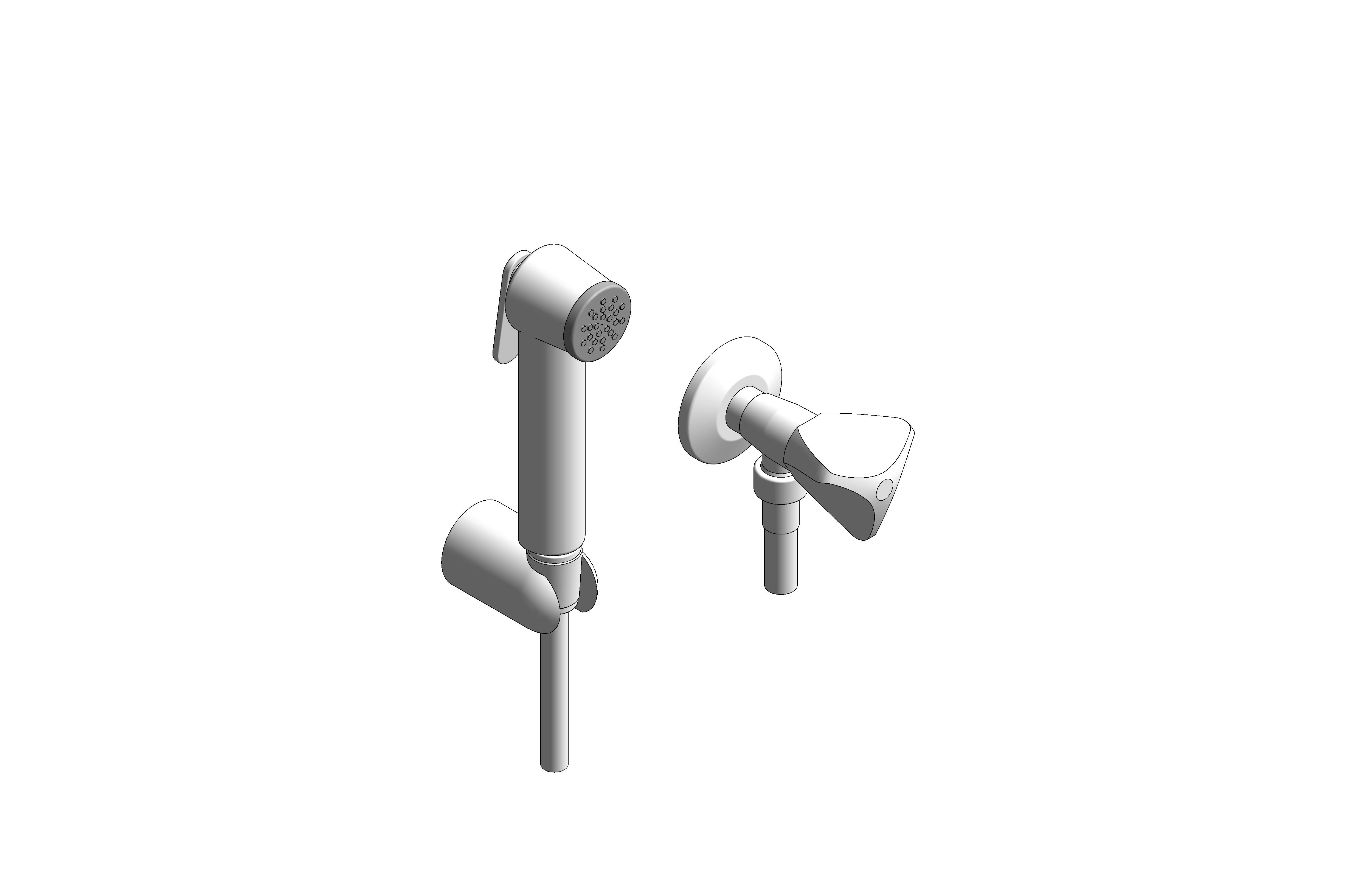 bimstore 3D image of the Tempesta F Trigger Spray 30 Wall Holder Set With Angle Valve 1 Spray - 27514001 from Grohe