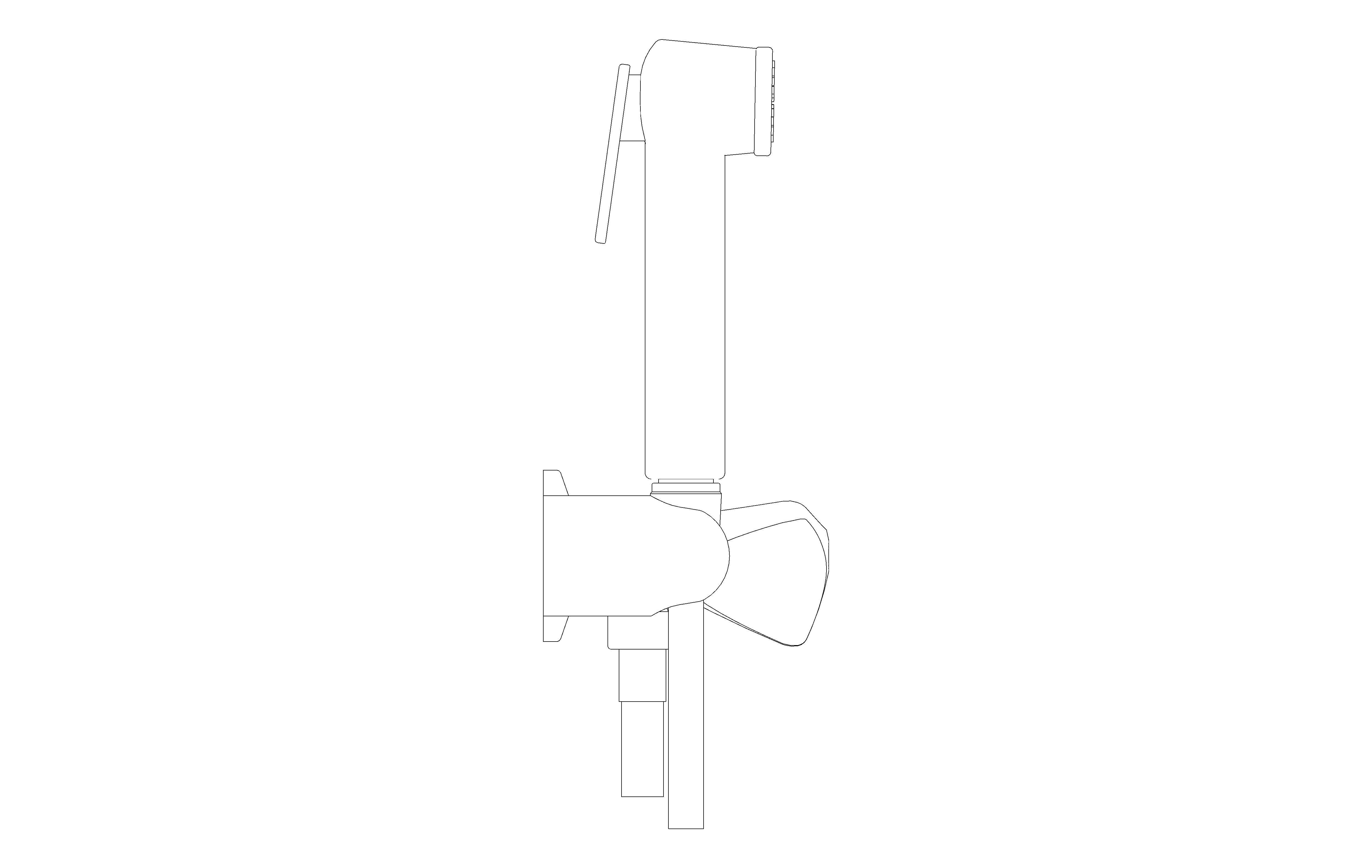 bimstore side image of the Tempesta F Trigger Spray 30 Wall Holder Set With Angle Valve 1 Spray - 27514001 from Grohe