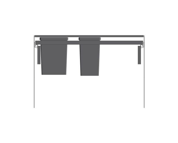 Product: Waste separation system 90 cm - 8 l / 8 l / 11 l - 40983000