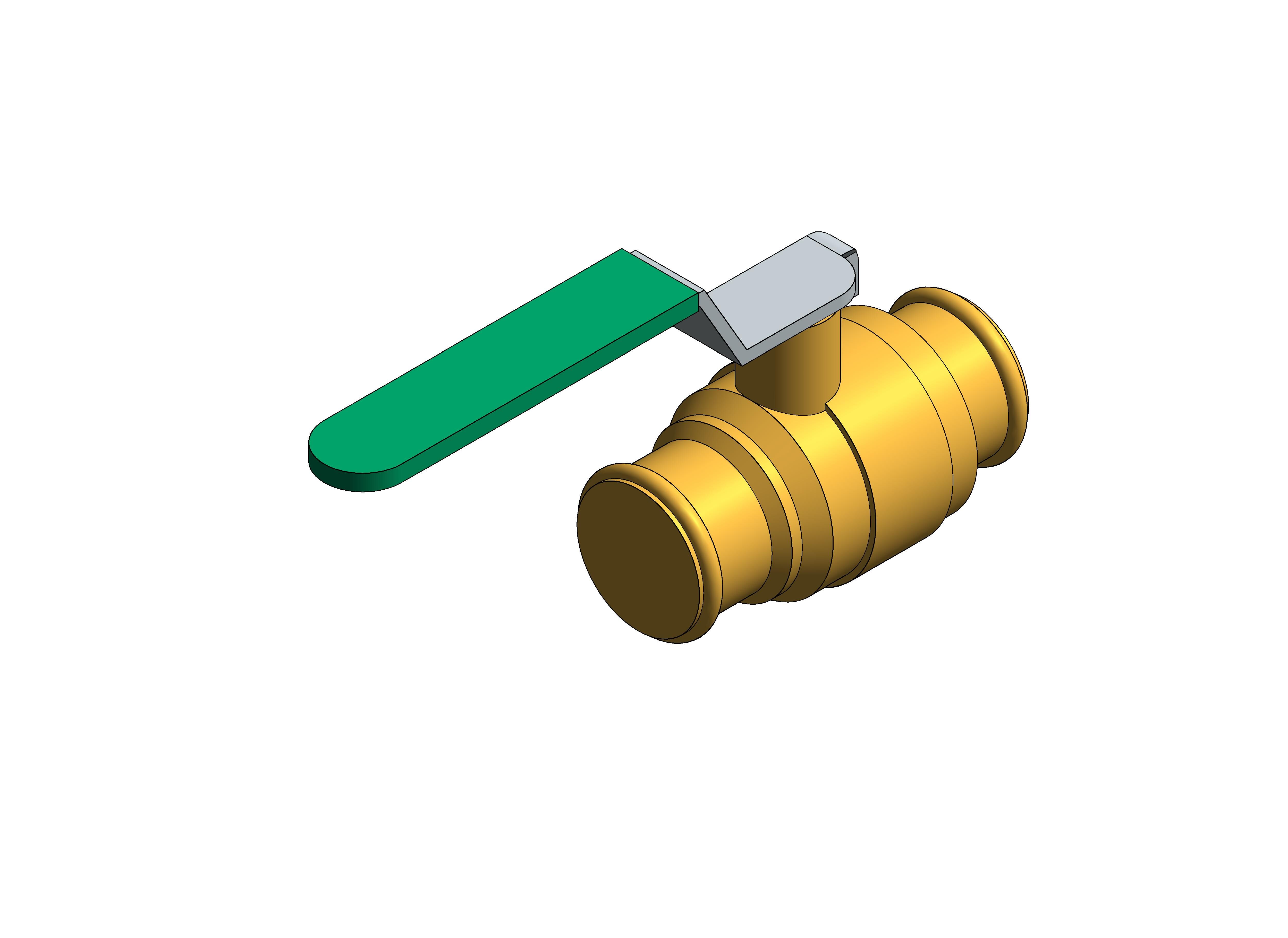Product: DZR Press Fit Ball Valve - Lever - Fig. 114.PF