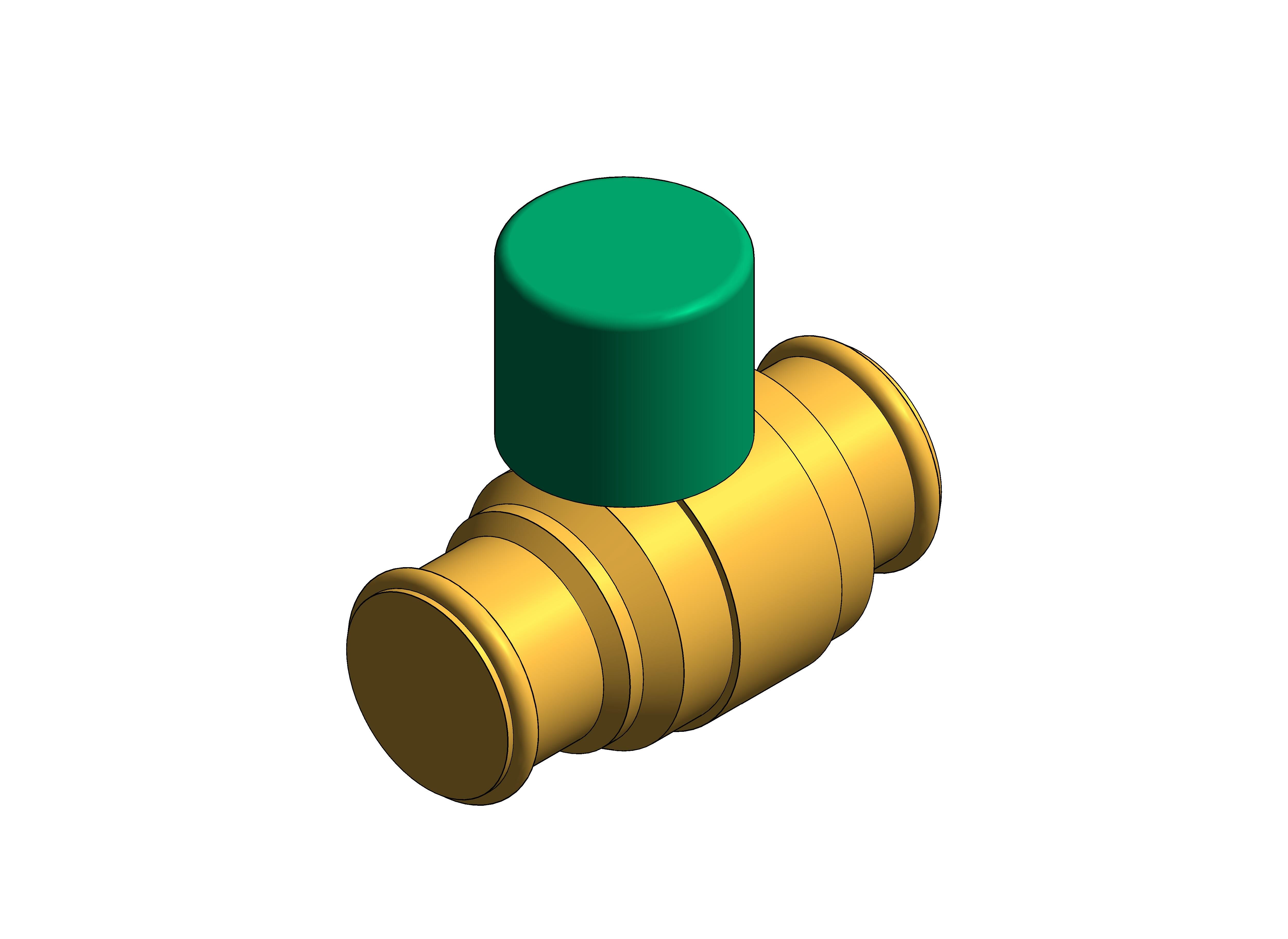 Product: DZR Press Fit Ball Valve - Lockshield - Fig. 114LS.PF