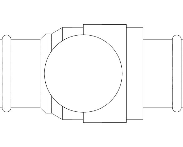 Product: DZR Press Fit Ball Valve - Lockshield - Fig. 114LS.PF