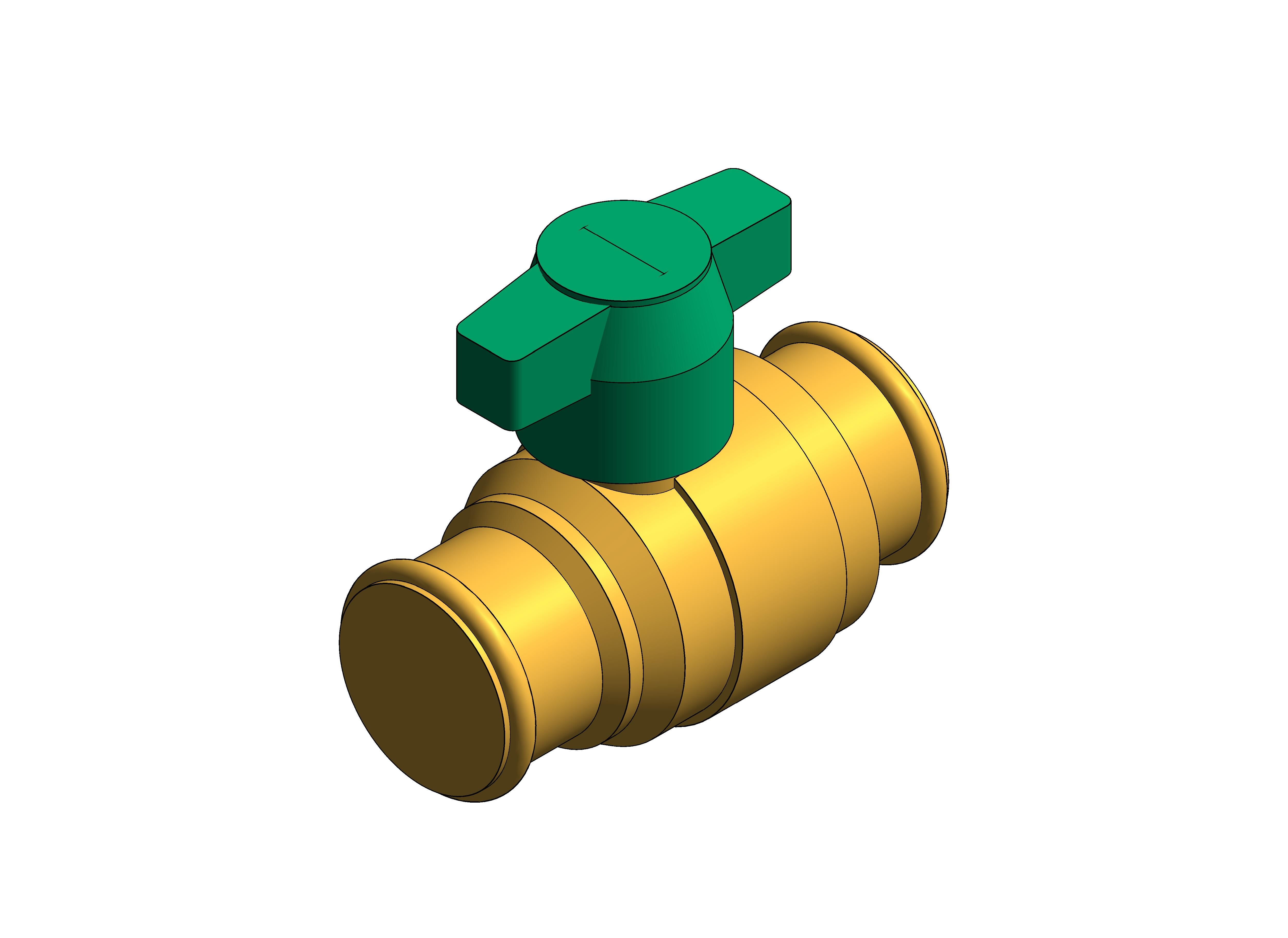 Product: DZR Press Fit Ball Valve - T Handle - Fig. 114TH.PF