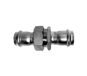 Product: Tubepress - Barrel Union, Flat Sealing, Stainless Steel Nut