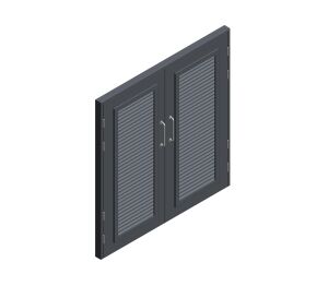 Product: Metador - Safeguard - Double Doorset - Louvred - Equal Leaf Width