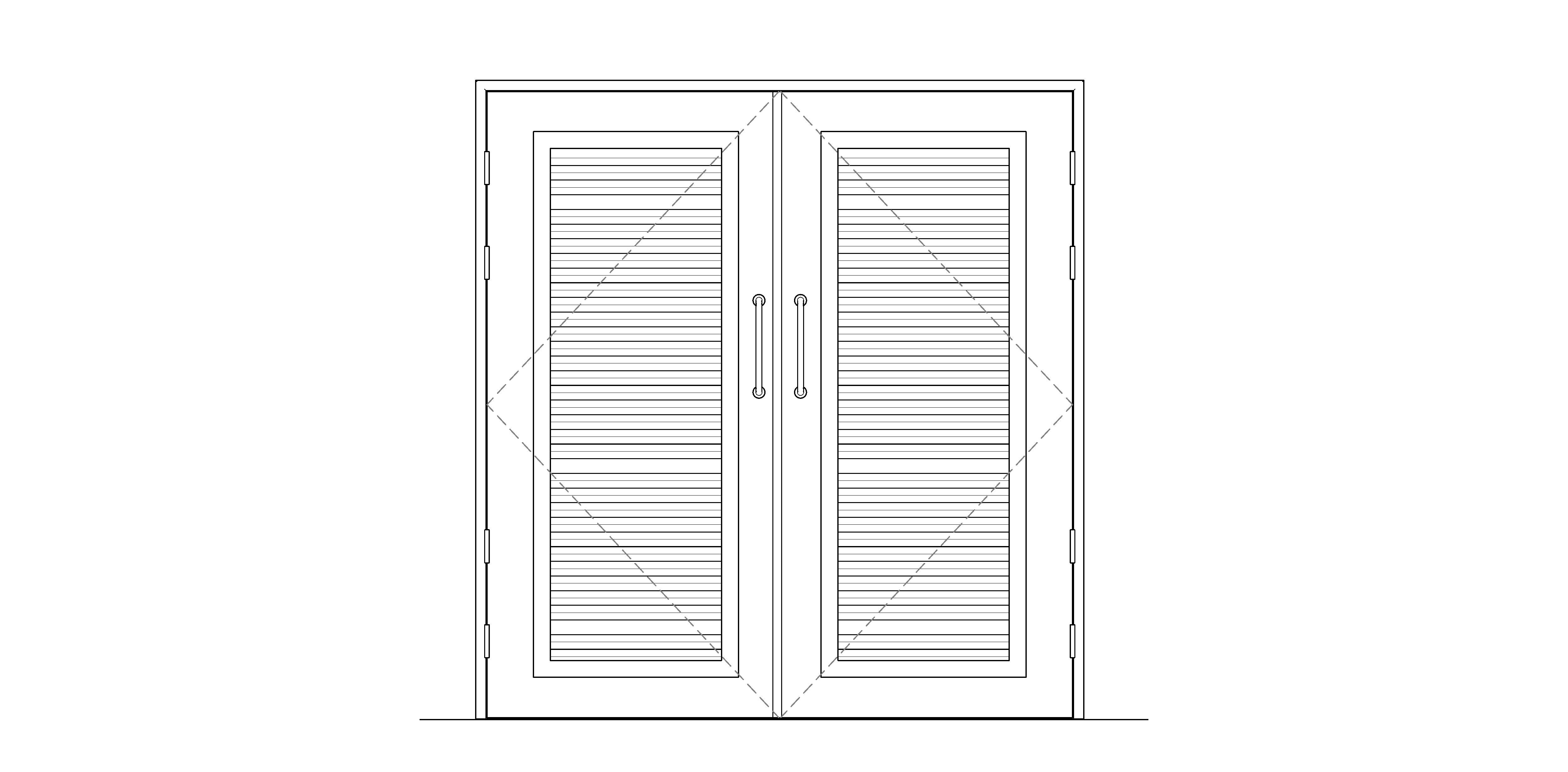 Product: Metador - Safeguard - Double Doorset - Louvred - Equal Leaf Width