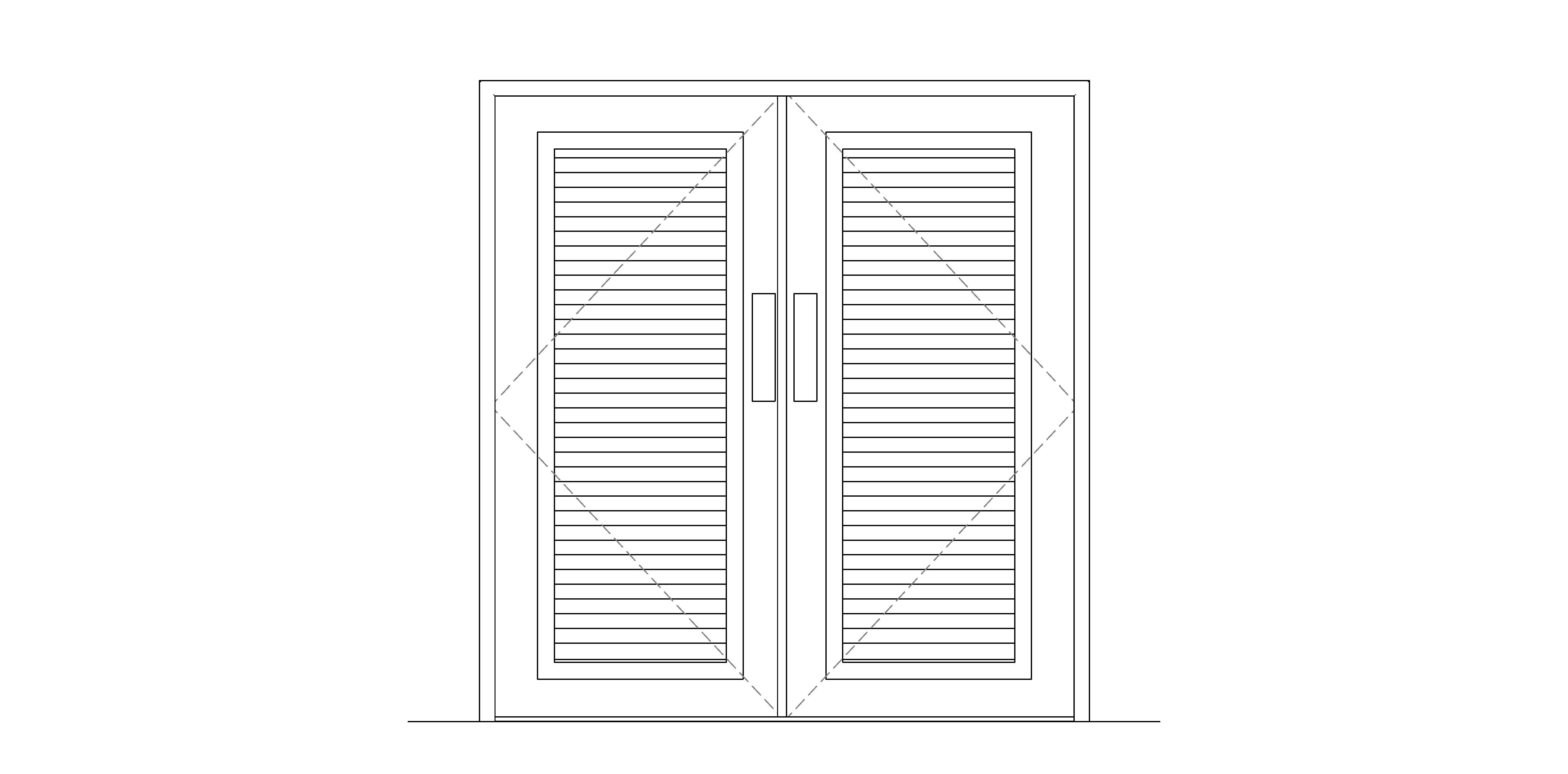 Product: Metador - Safeguard - Double Doorset - Louvred - Equal Leaf Width