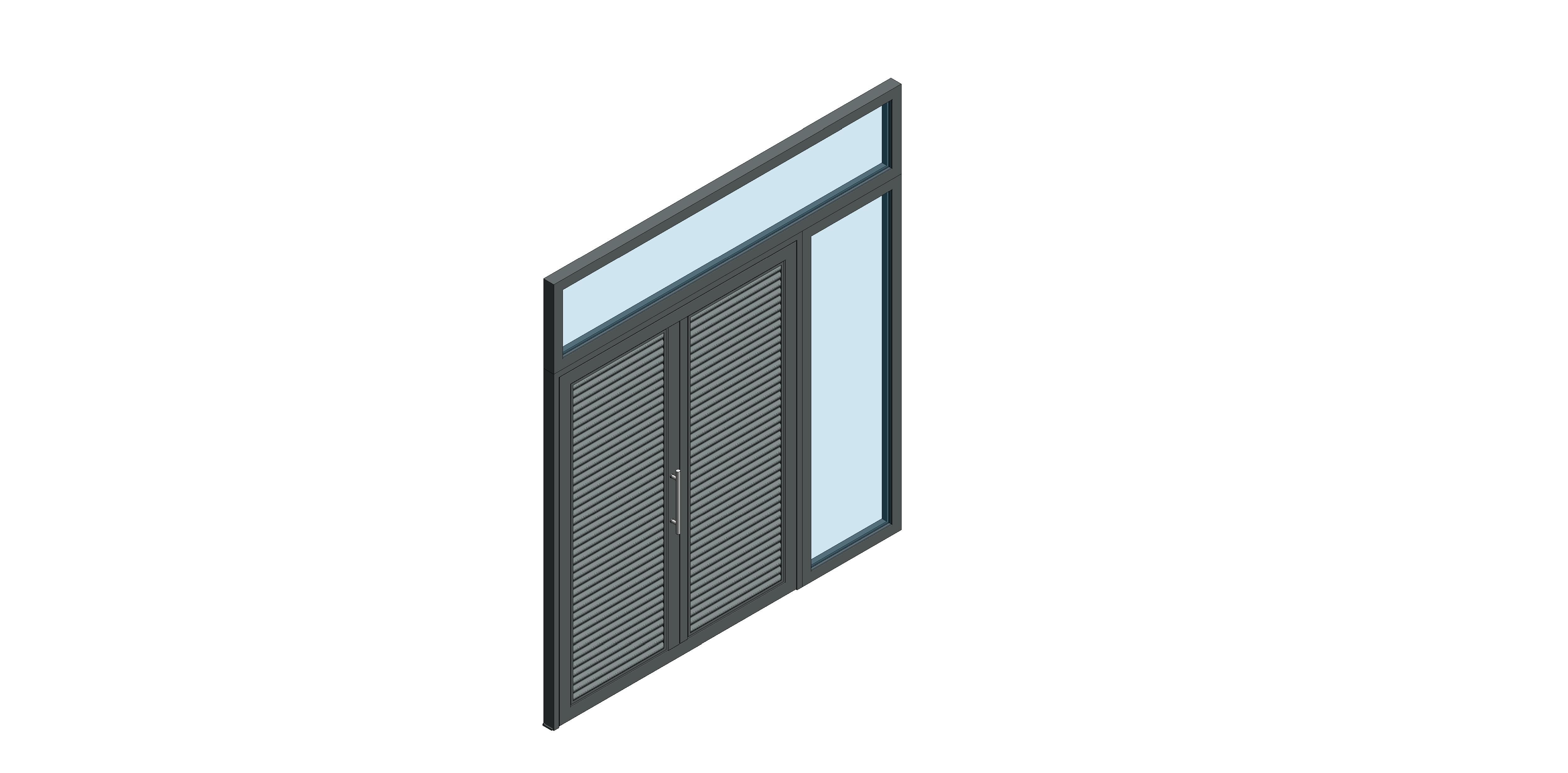 Product: Double Leaf - Outward Opening - Double Side Screens & Over Panel