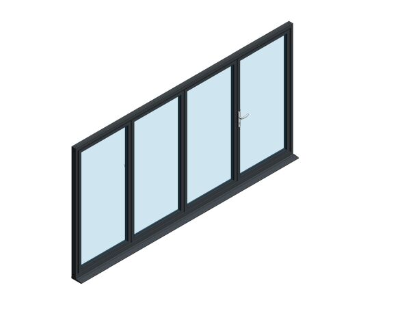 Product: OB-49 Aluminium Bi-fold Door (2+1)