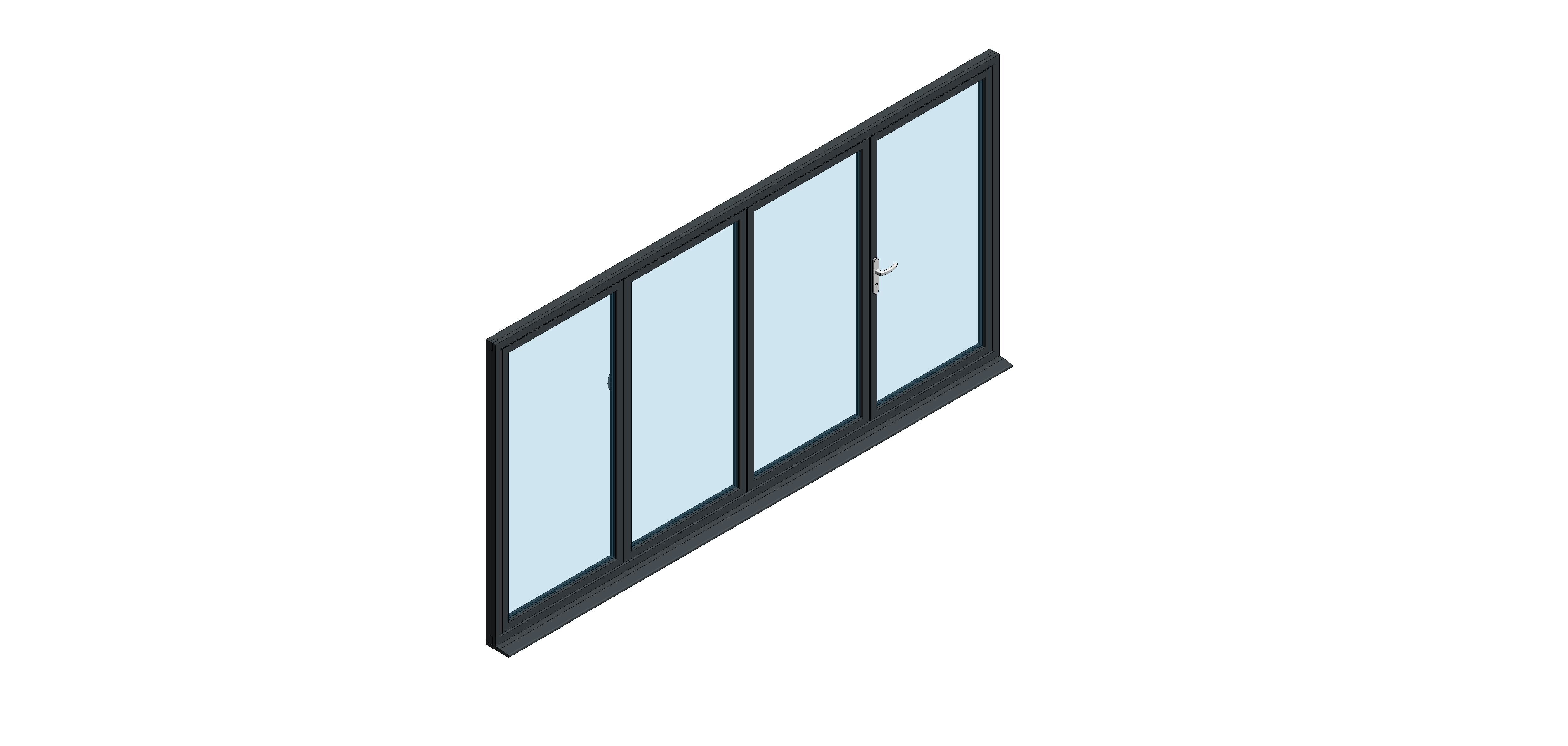 Product: OB-72 Aluminium Bi-fold Door (3+1)