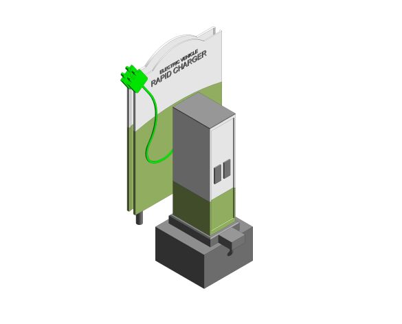 3D image of Pod Point Rapid Charging Point from bimstore