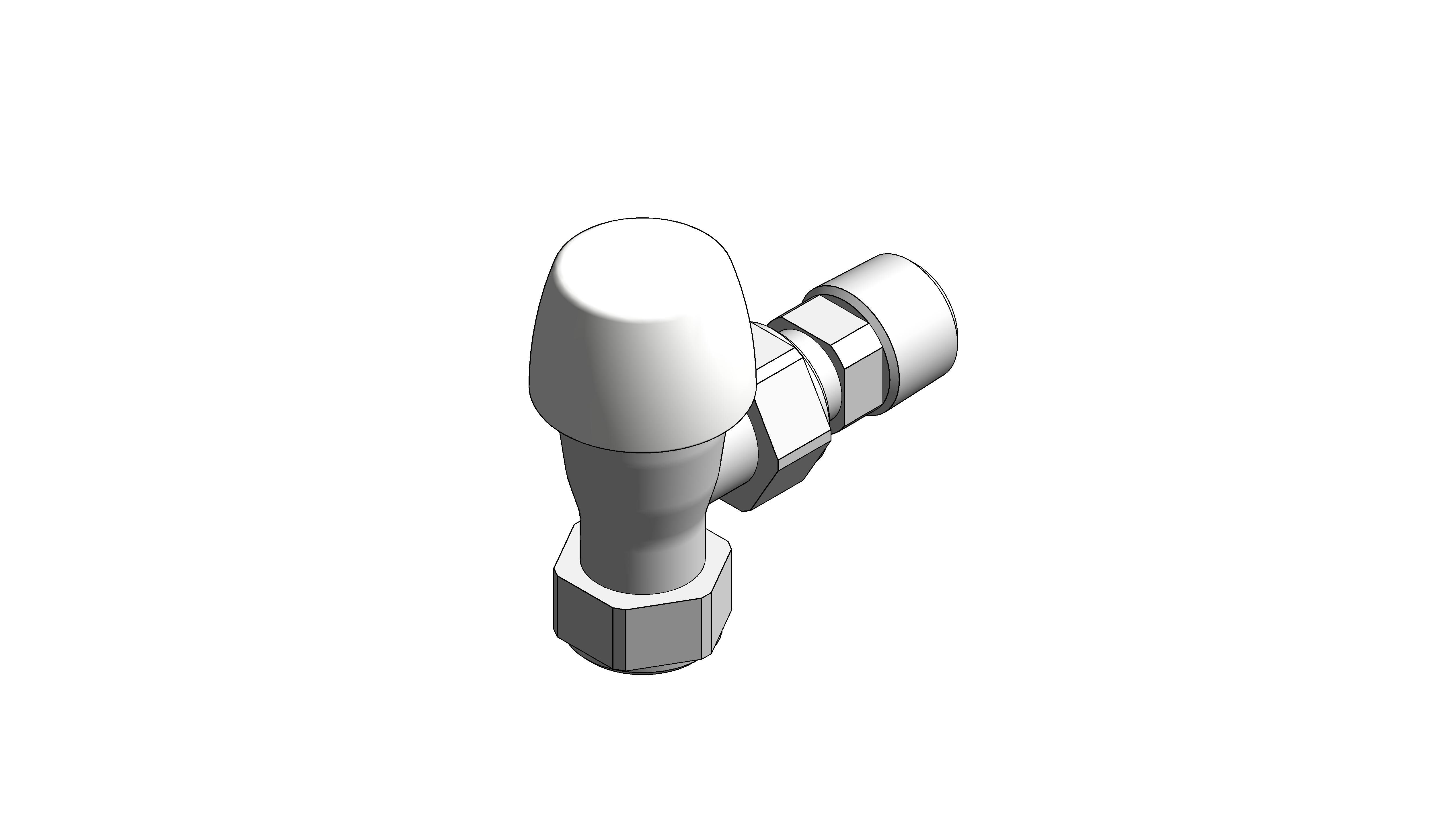Angled Thermostatic Radiator Valve (VT15) Lockshield