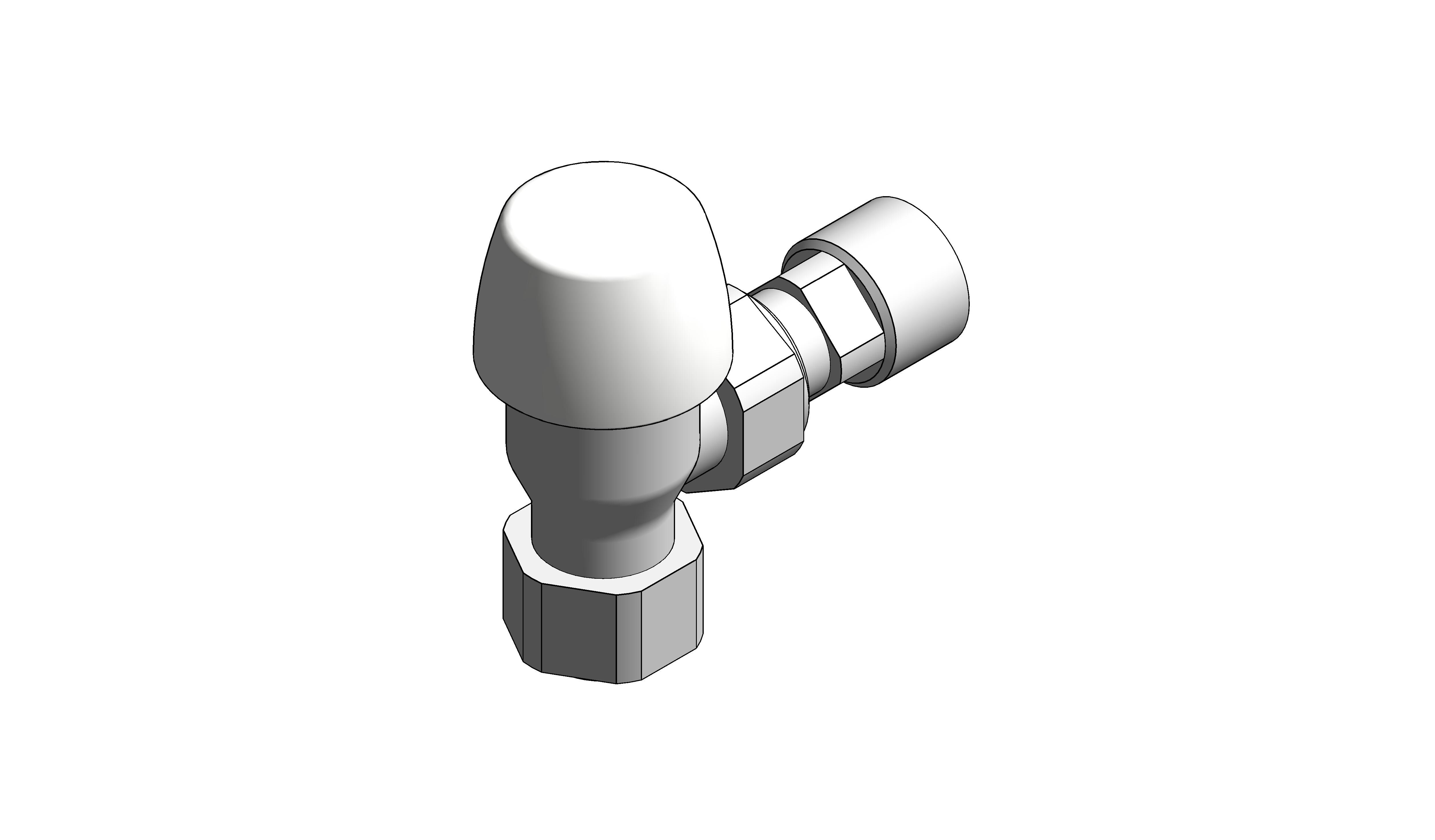 Angled Thermostatic Radiator Valve (VT200) Lockshield