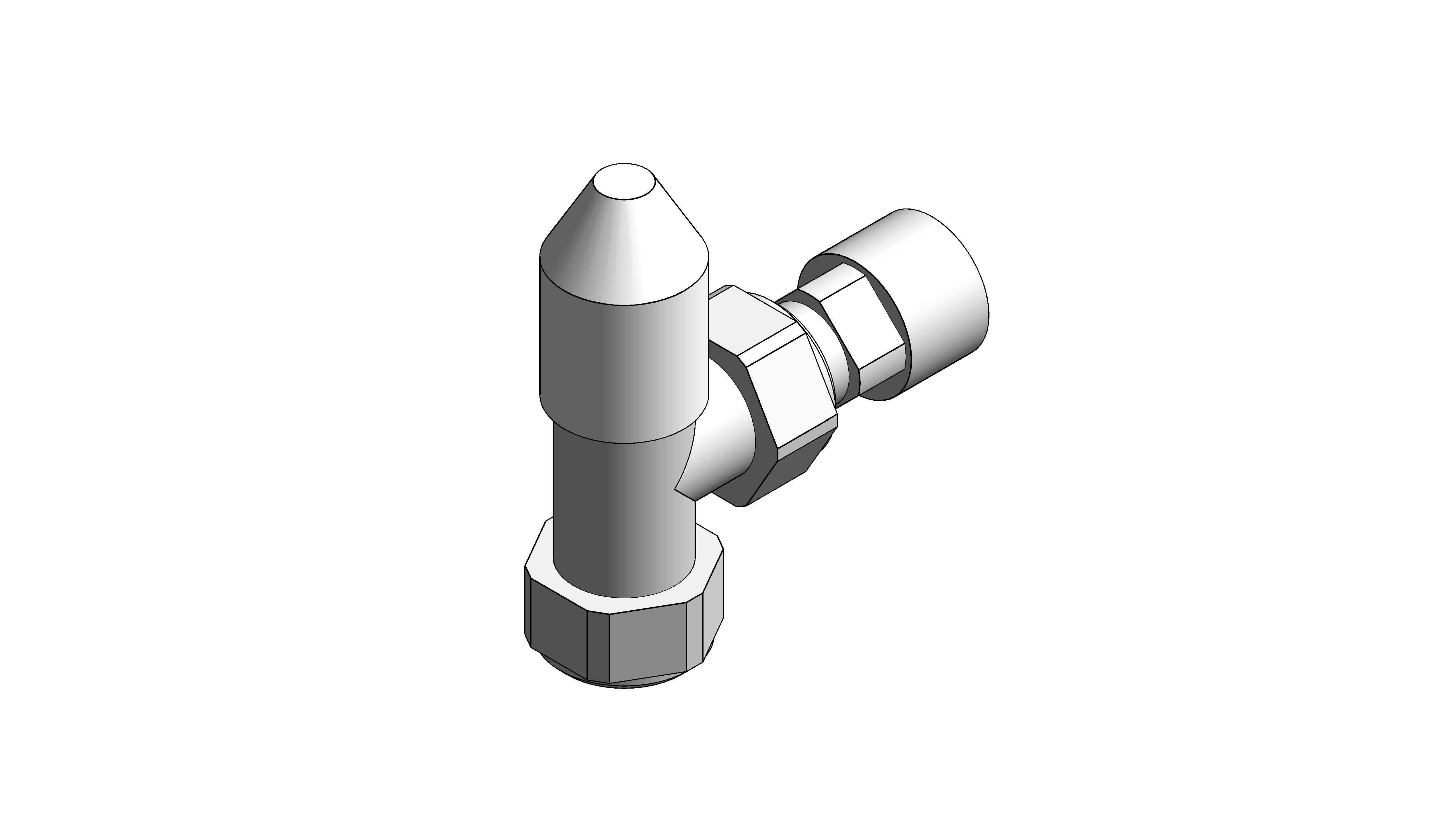 Angled Thermostatic Radiator Valve (VTL120) Lockshield