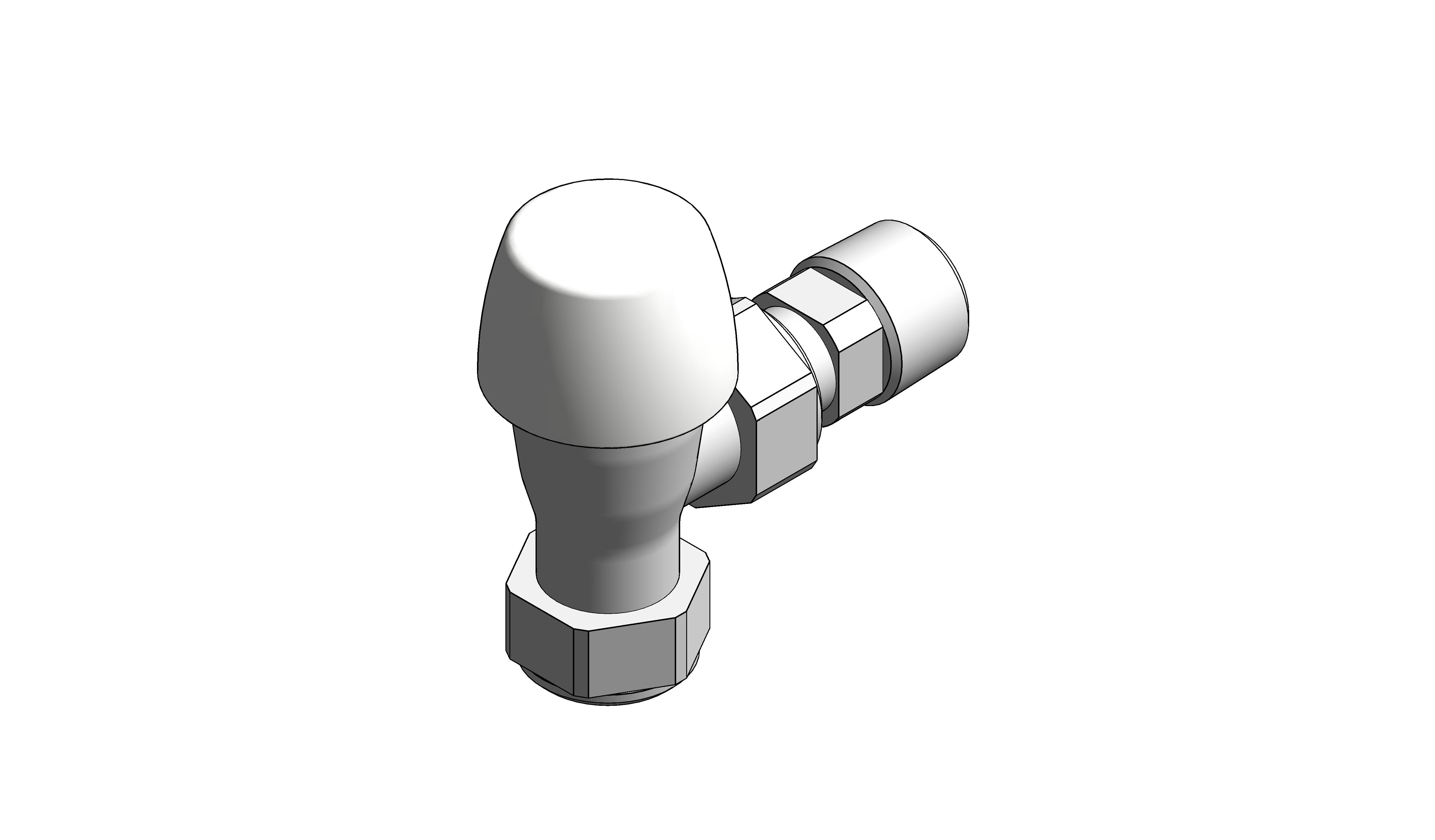 Angled Thermostatic Radiator Valve (VT15-15A) Lockshield