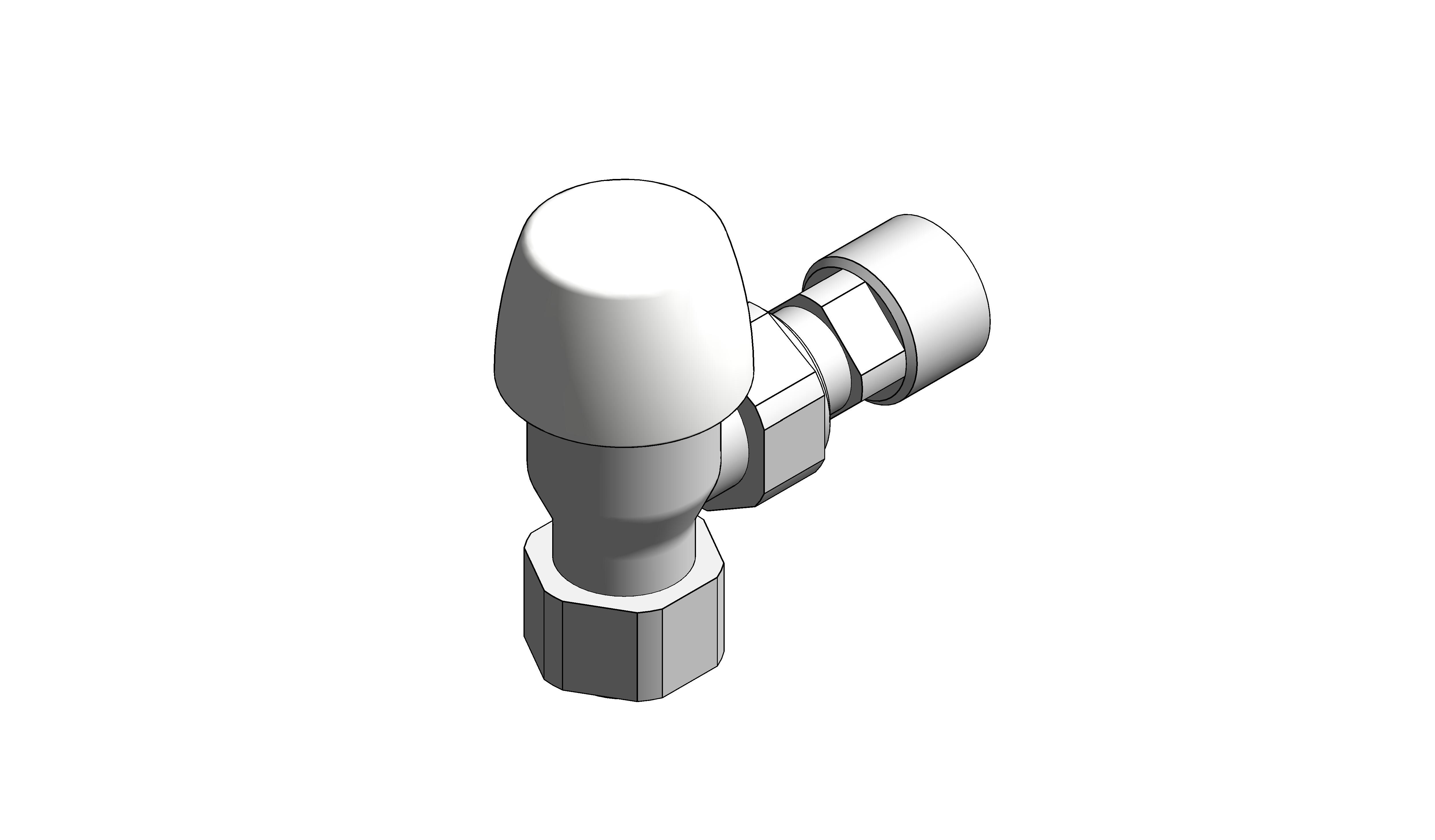 Angled Thermostatic Radiator Valve (VTL200) Lockshield