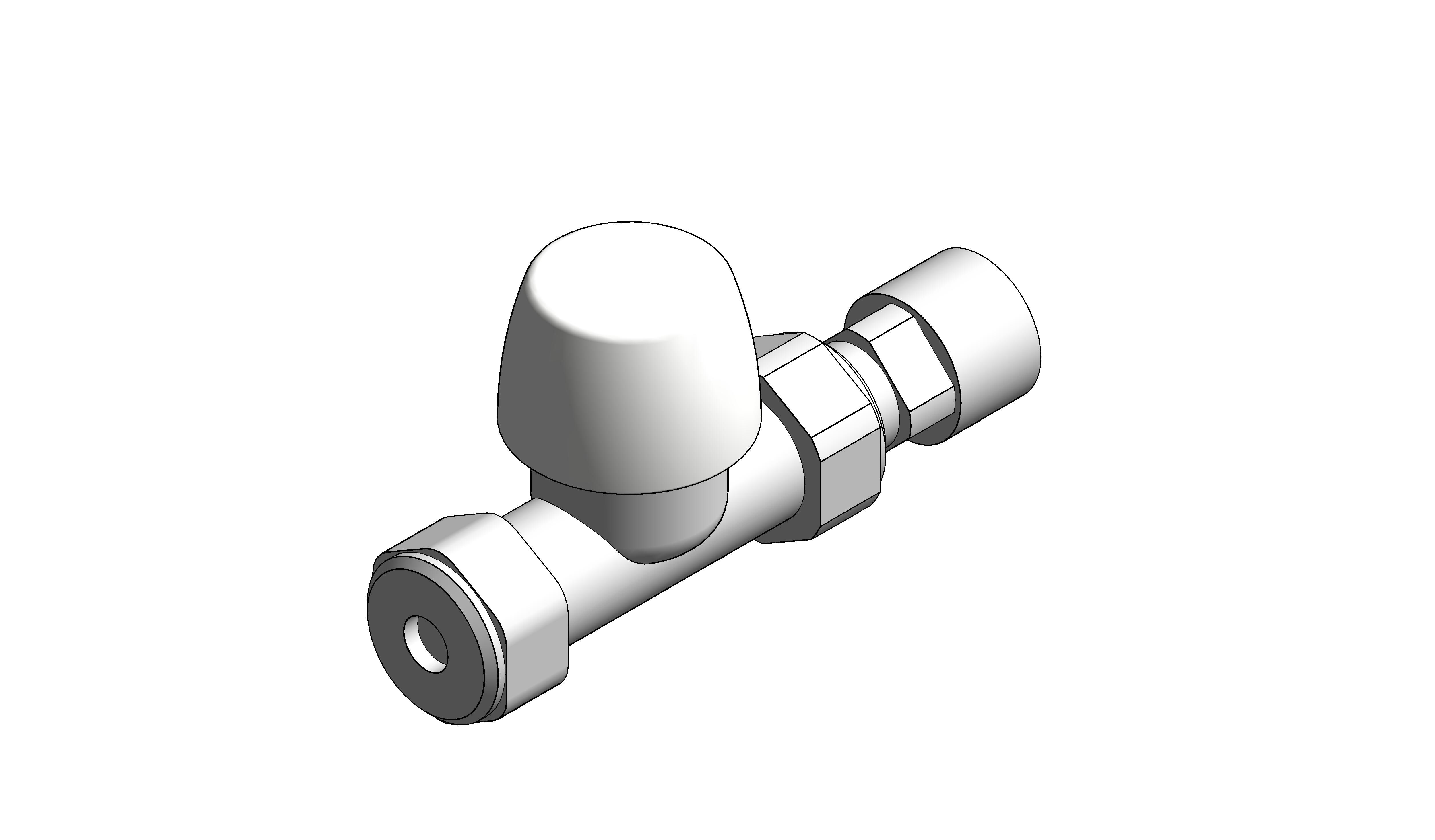 Straight Thermostatic Radiator Valve (VTL200) Lockshield