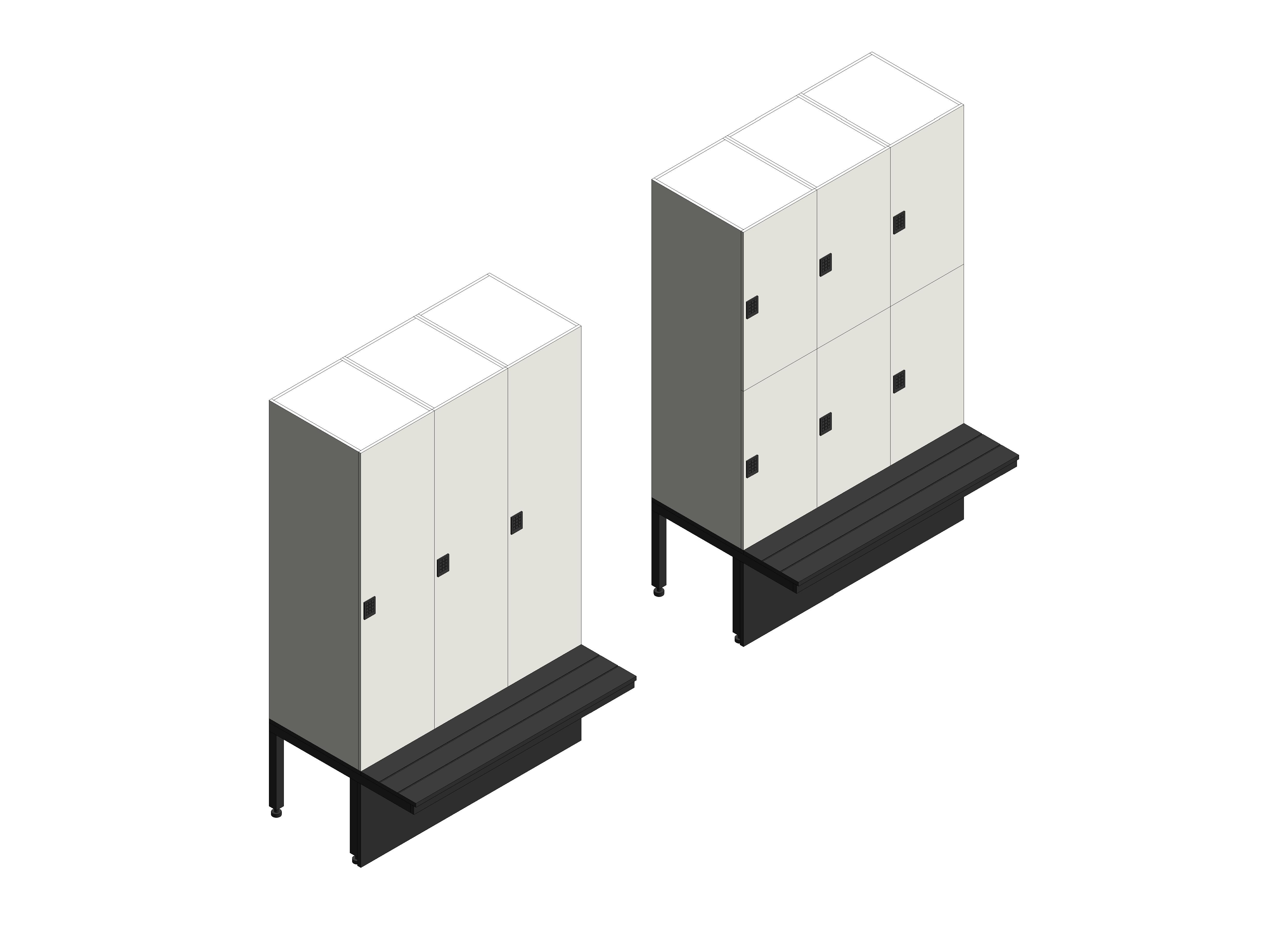 Image of 1 or 2 Tier Locker with Seating